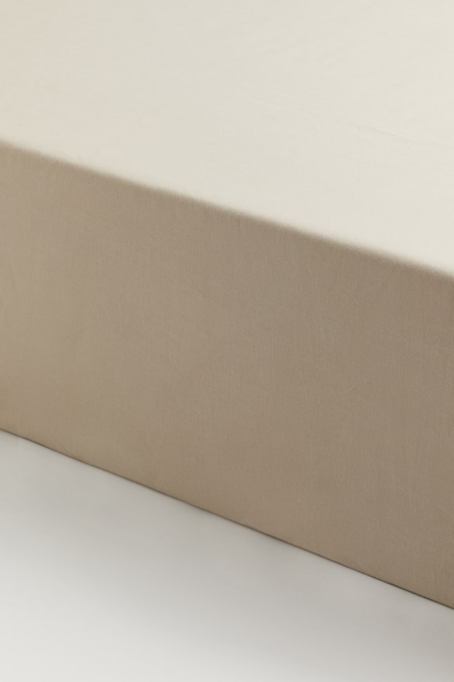 Fitted Cotton Sheet - Light taupe/White/Light beige/Taupe/Dusty taupe/Light gray - 1