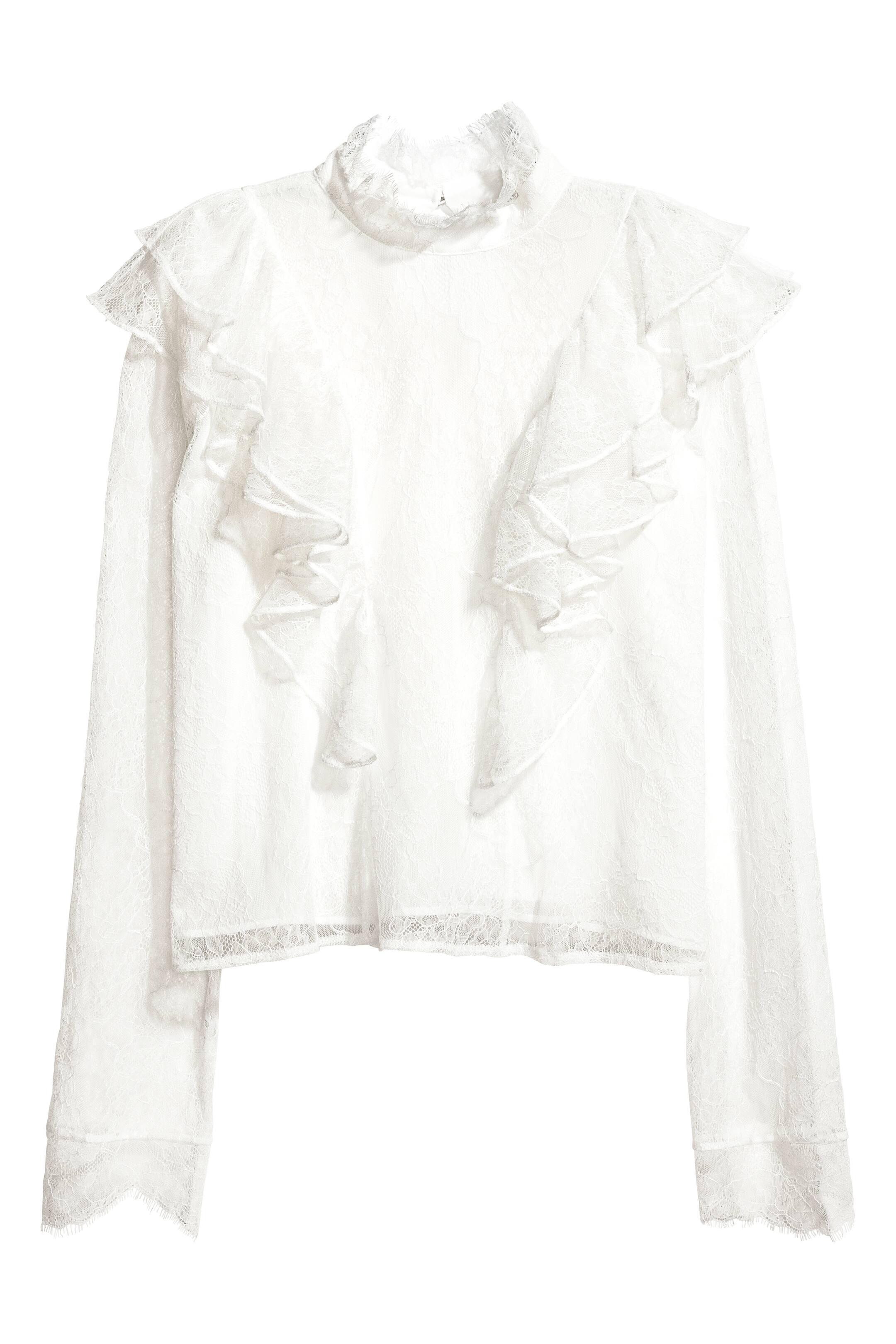 Agrandir l'image: Blouse en dentelle - Écru - FEMME | H&M FR 1