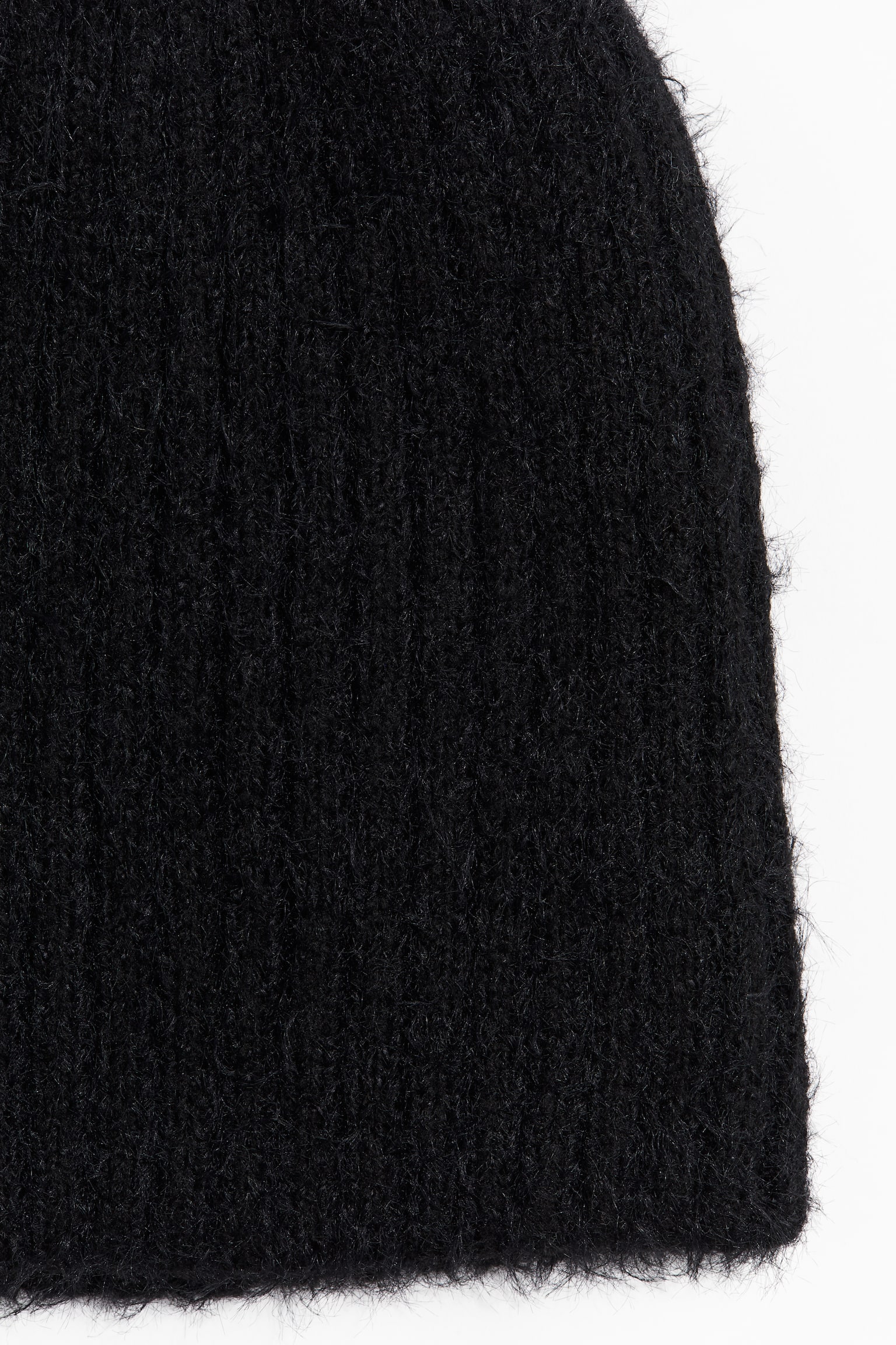 Fluffy-knit beanie - Black/Grey - 2