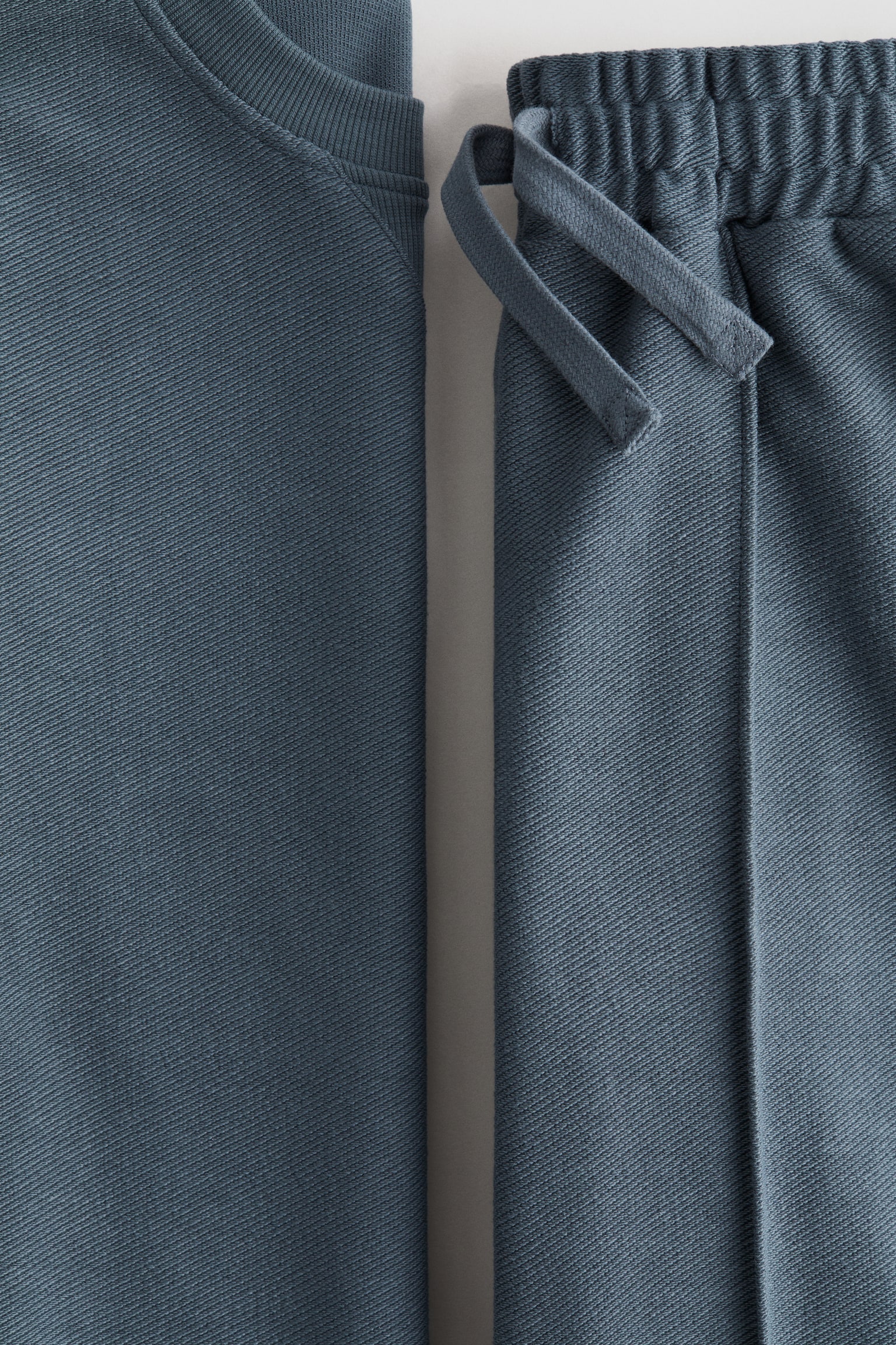 2-Piece Textured Sweatsuit - Dusty blue/Beige - 2