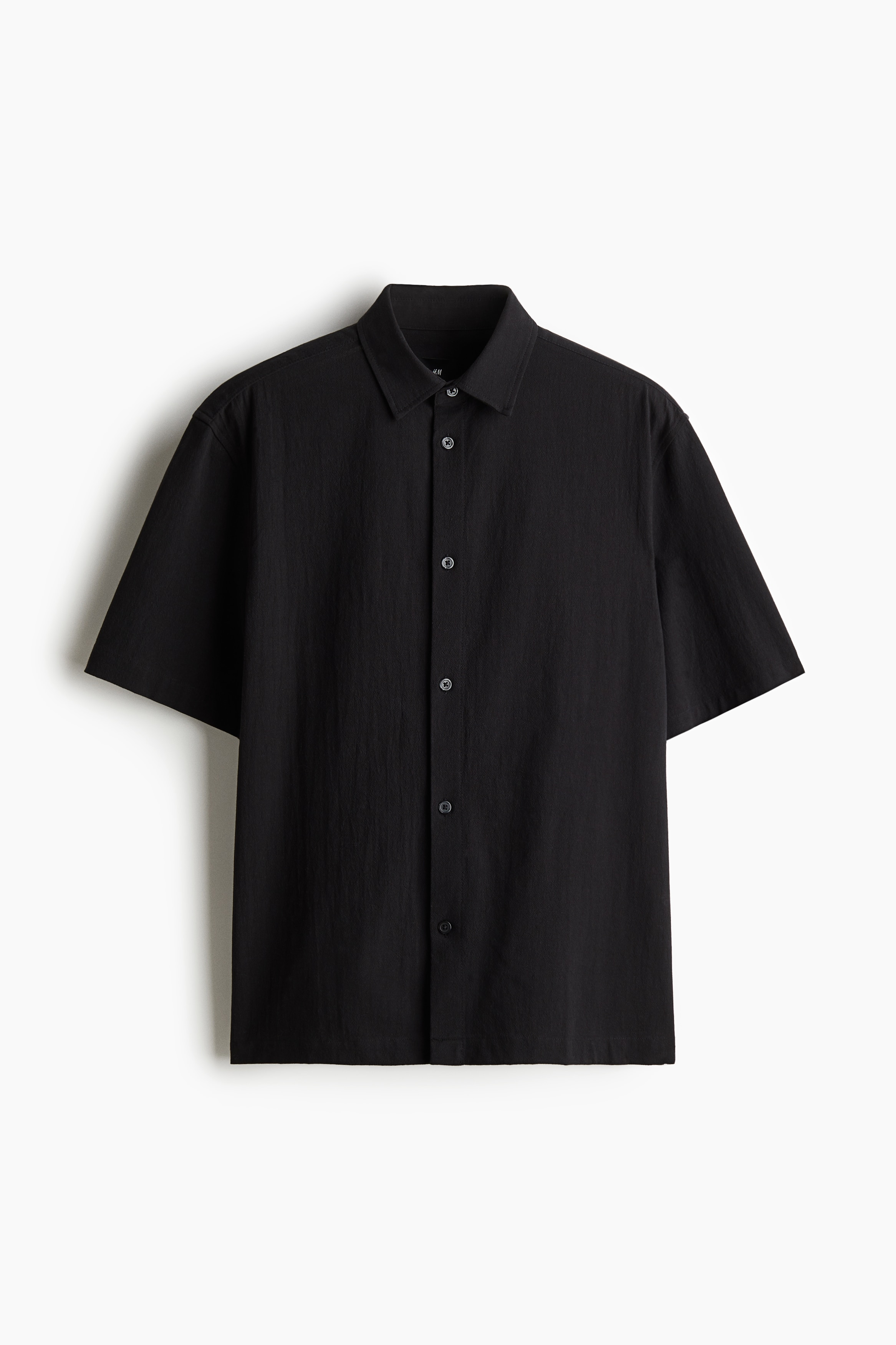 Regular Fit Textured Shirt - Black/Cream