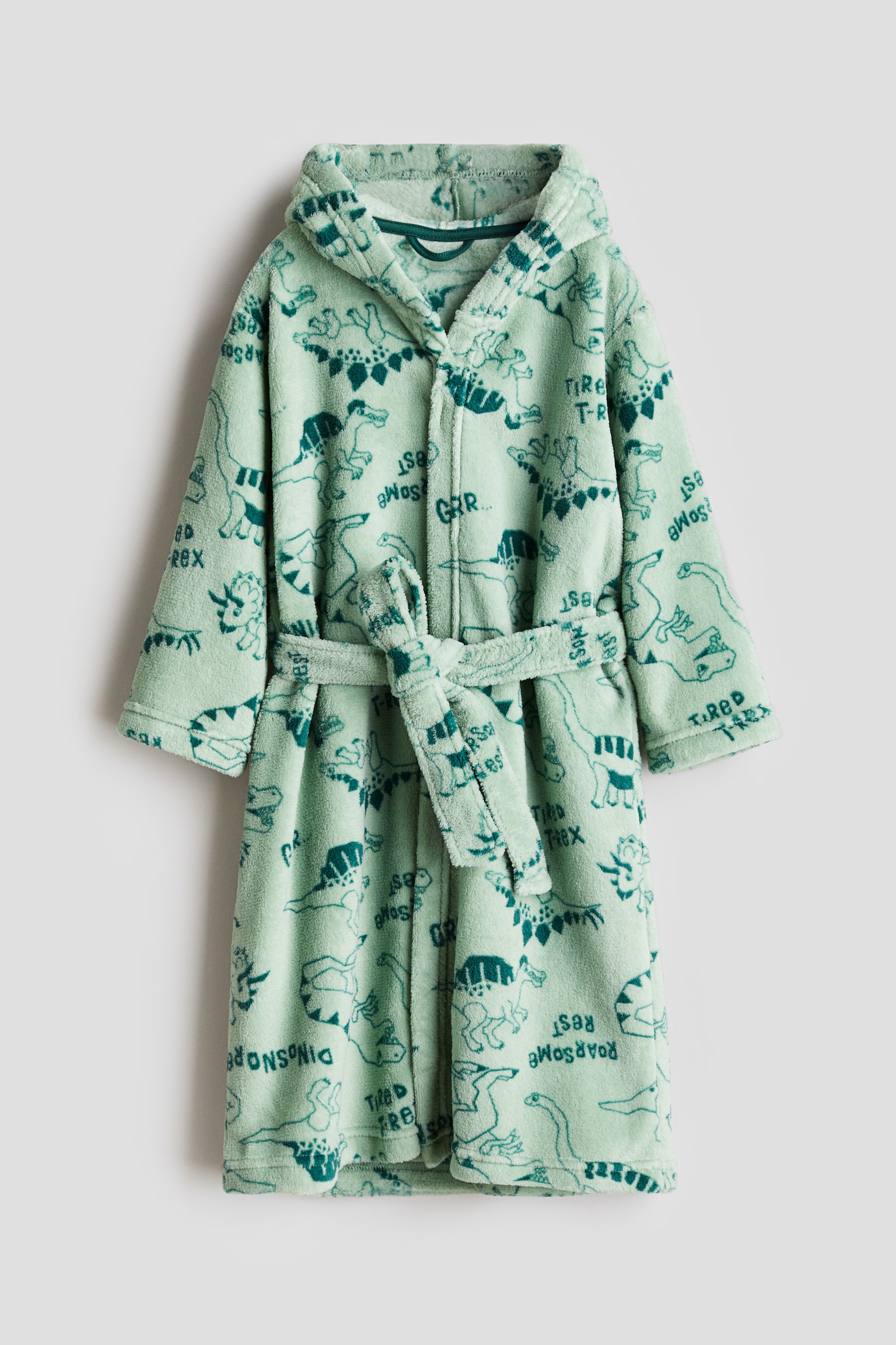 Patterned dressing gown - Light green/Dinosaurs - 1