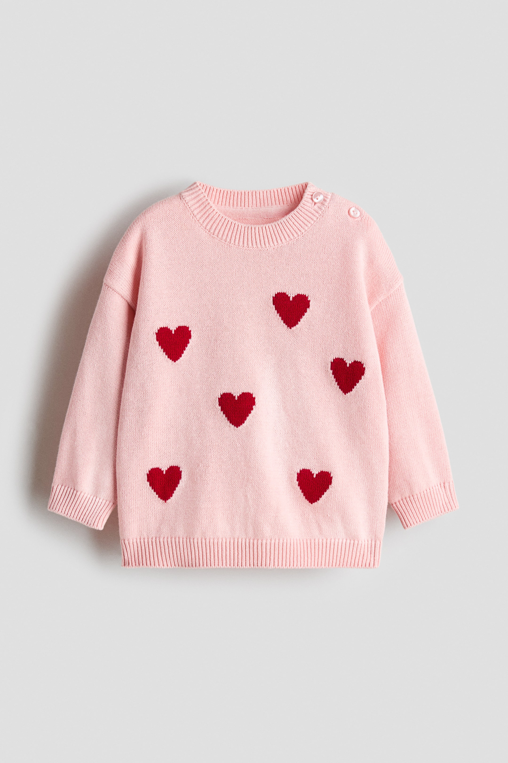 View larger image: Jacquard-knit jumper - Pink/Hearts - Kids | H&M IE 1