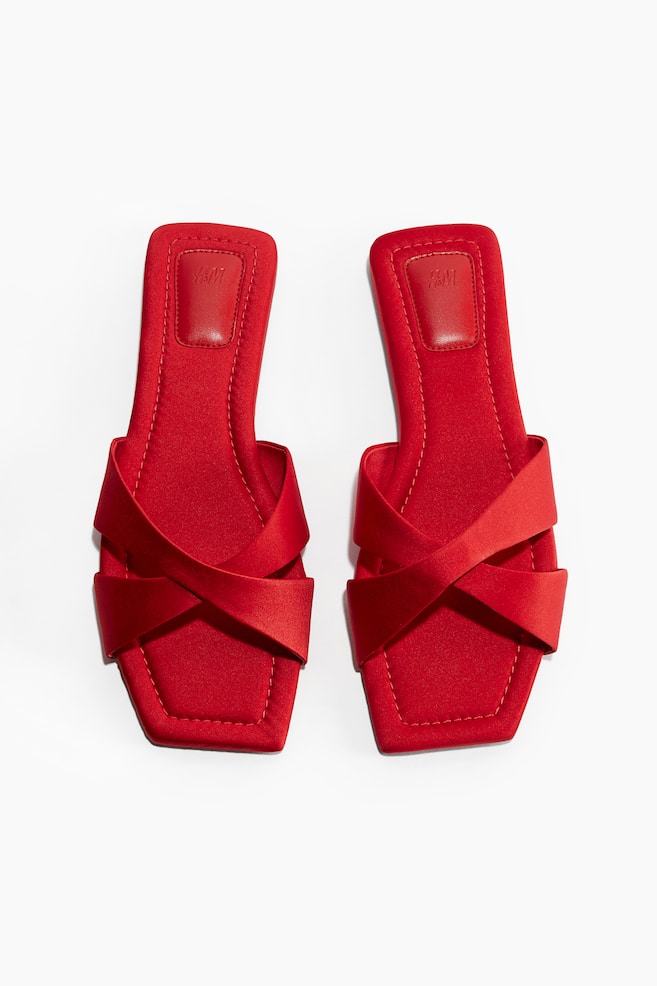 Sandales à brides croisées-Rouge - 2