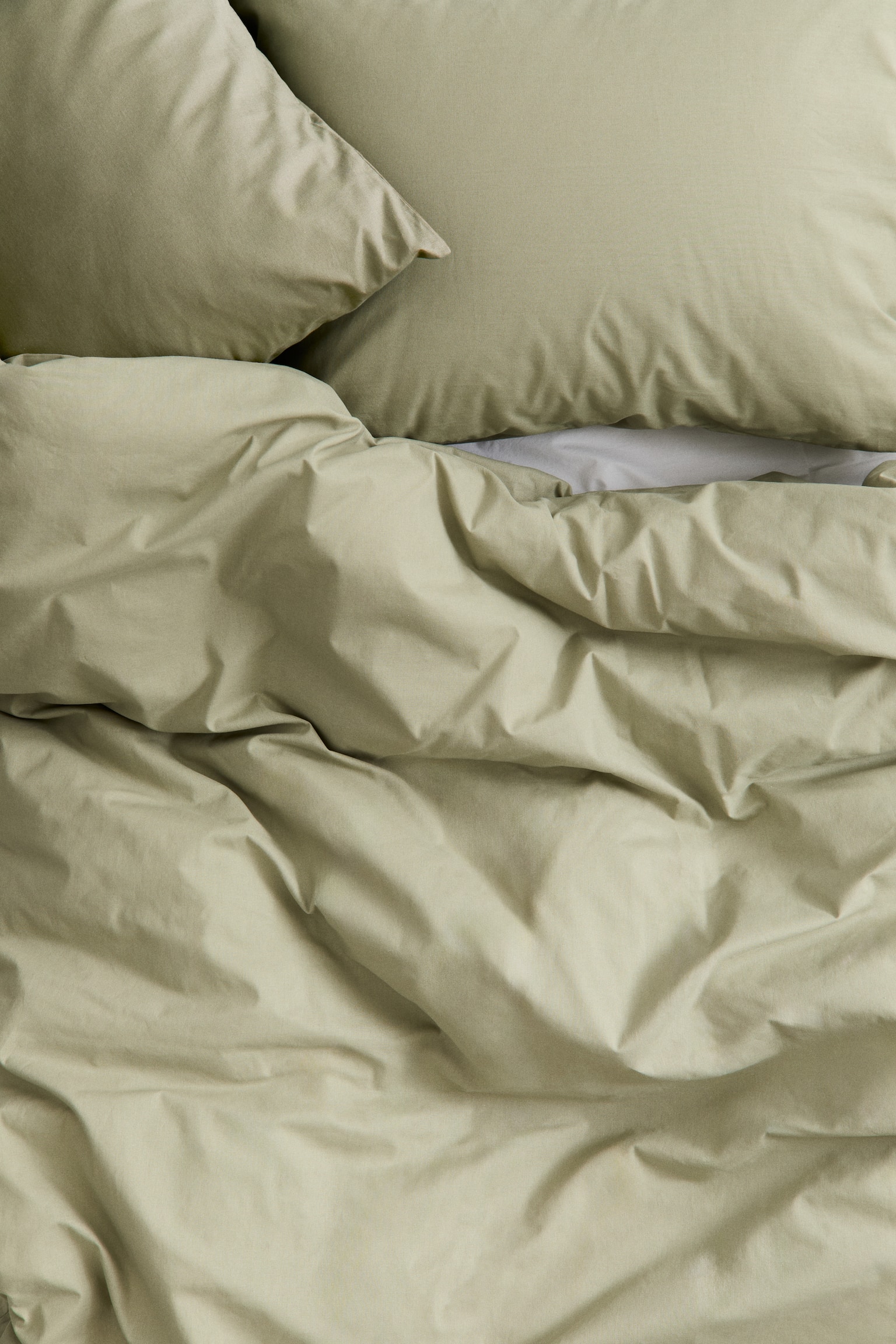 Cotton double/king duvet cover set - Light khaki green/Dark brown/Light yellow/Light pink/Light pink/Brown/White/Light beige/Dark dusty pink/Greige/Dark green/Olive green/Orange/Sage green/Dark red - 2