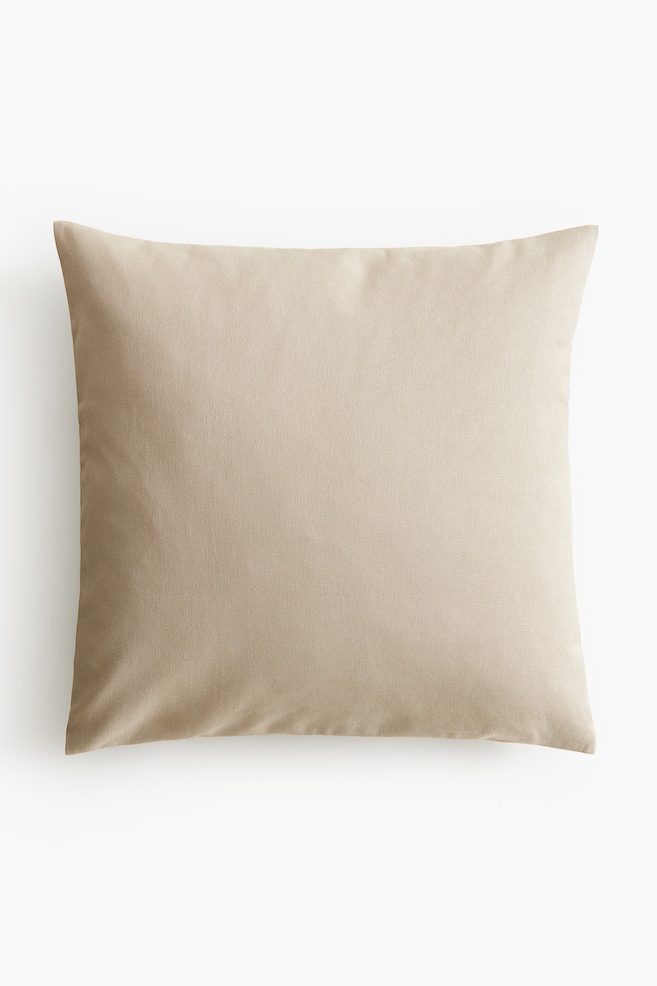 Kussenhoes van katoenen canvas - Beige/Roomwit/Donkergroen - 1