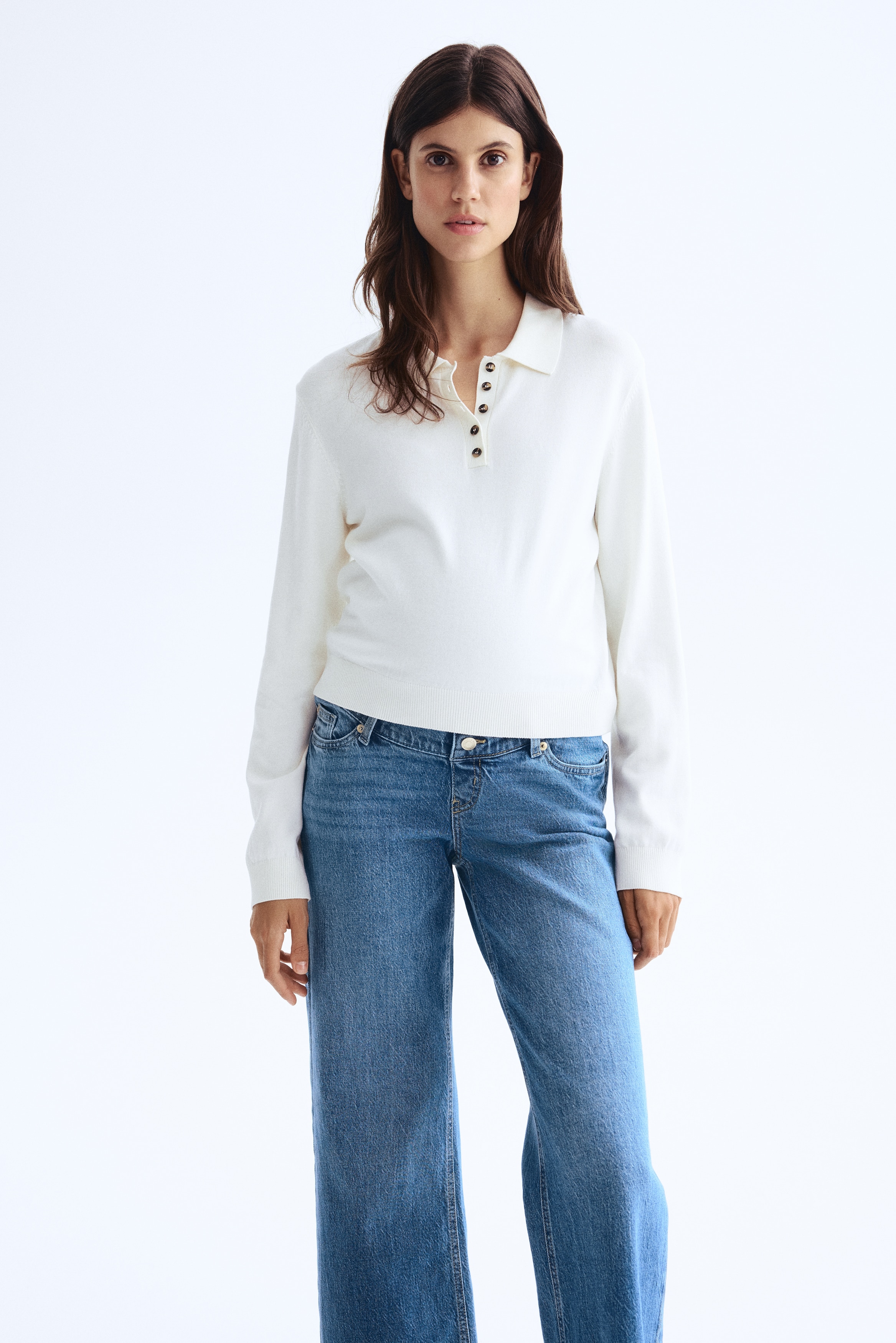 MAMA Wide Jeans - Light denim blue - Ladies | H&M US