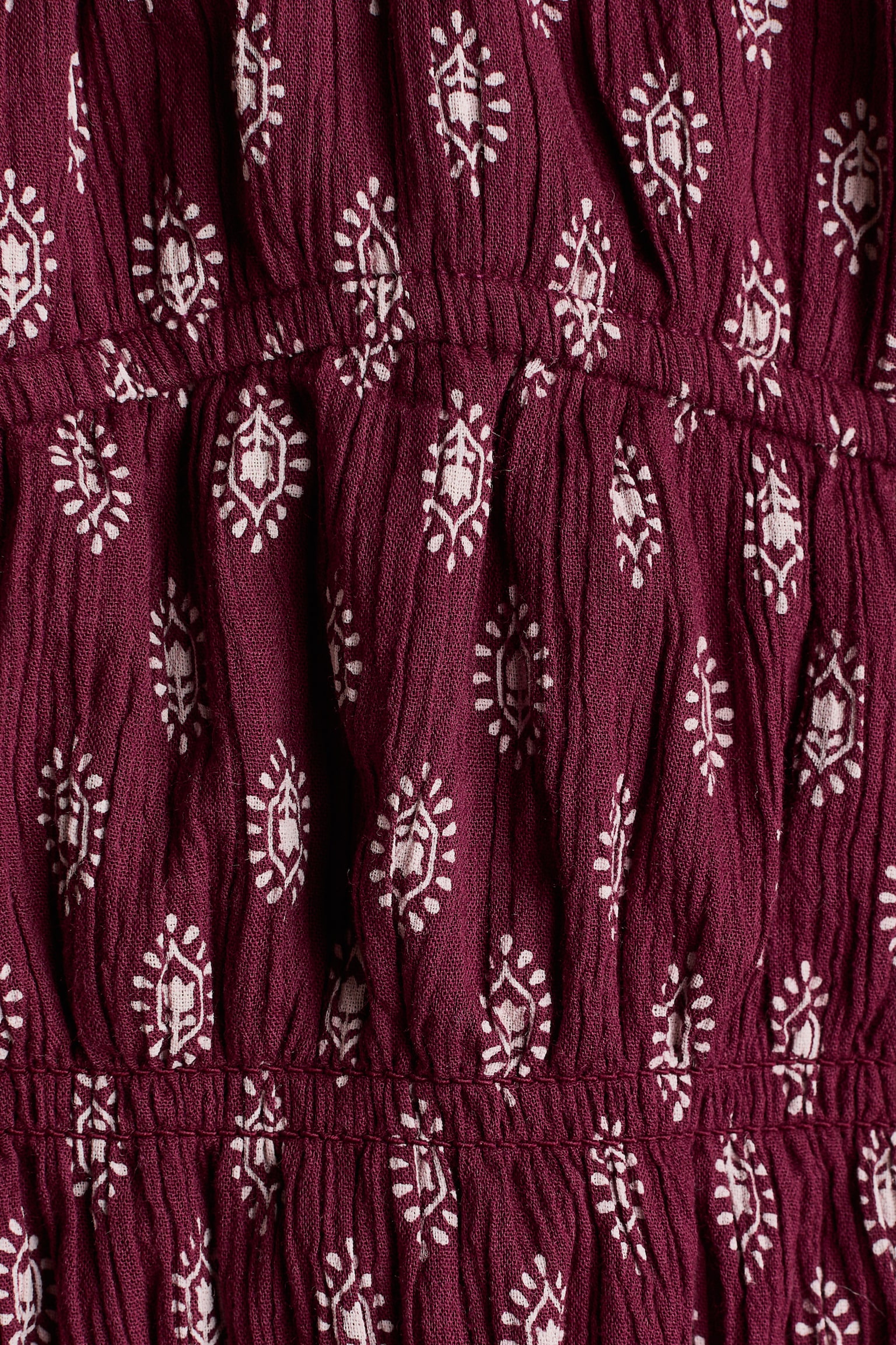 Детская блузка H&M Smocked Blouse, цвет: Тёмный красный — фото 2