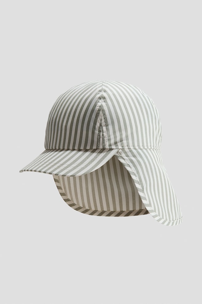 Cotton sun cap - Light dusty green/Striped/Light blue/White striped - 1