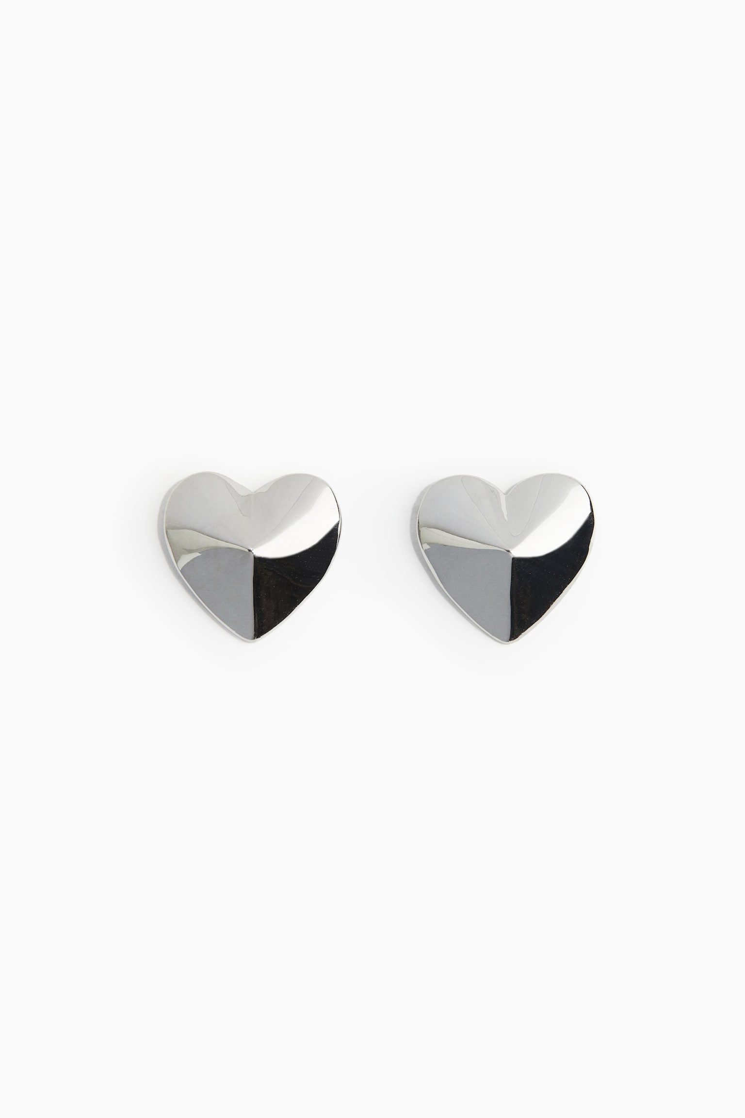 Heart-shaped stud earrings - Silver-coloured - 1