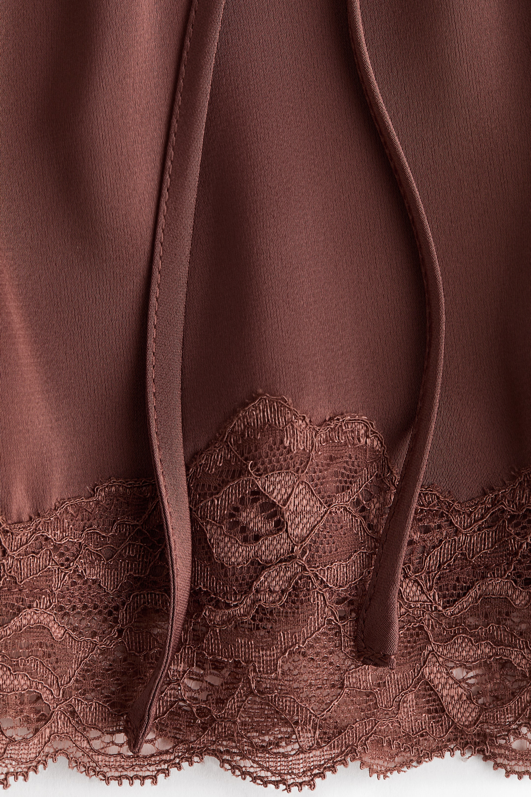 Lace-Trimmed Satin Shorts
