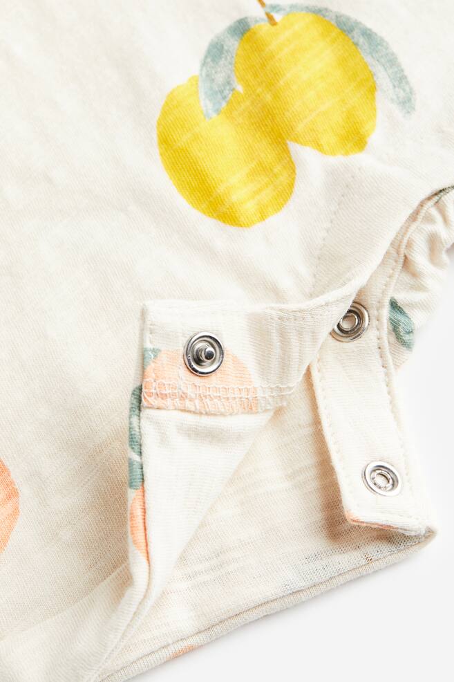 Cotton romper suit - Natural white/Peaches/Rust brown/Striped - 2
