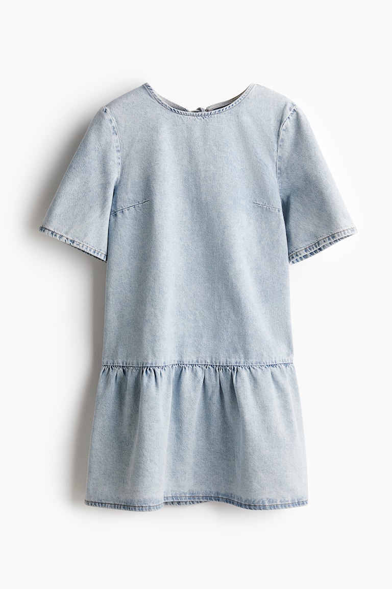 Women's Light denim blue Tie-Detail Denim Dress | H&M US Women's Light denim blue Tie-Detail Denim Dress | H&M US