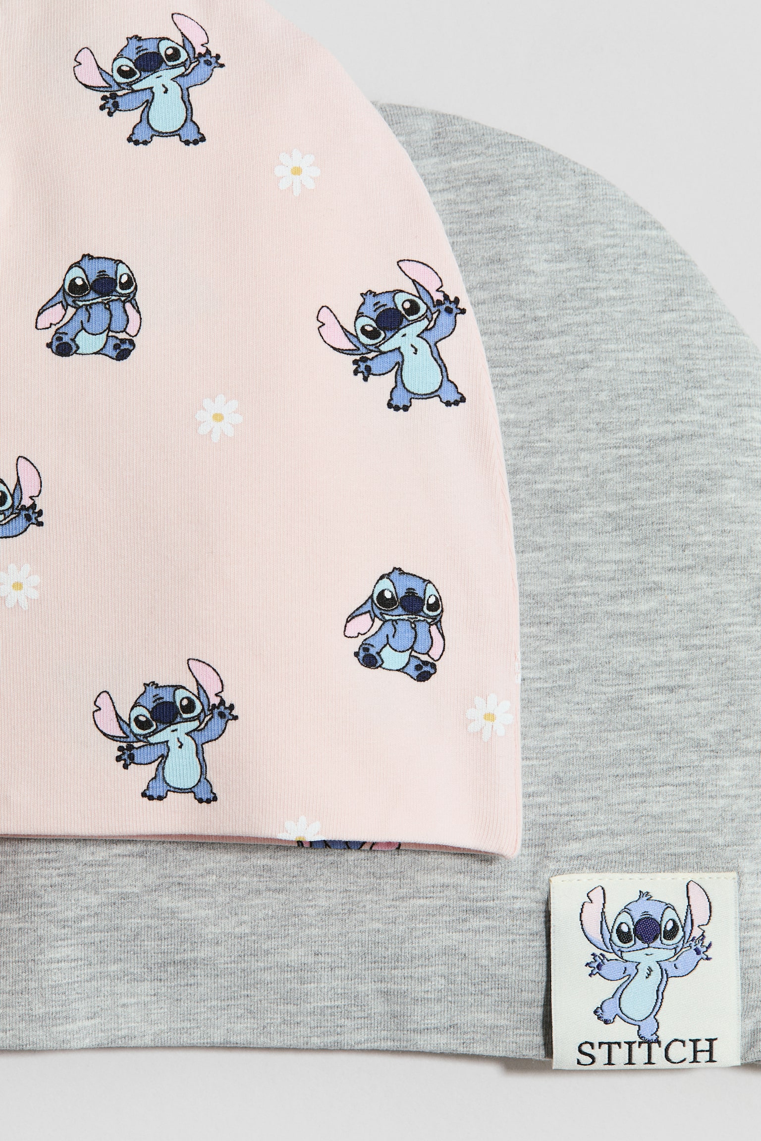 2-pack cotton beanies - Light pink/Lilo & Stitch/Light pink/Hello Kitty/Pink/Bluey - 2