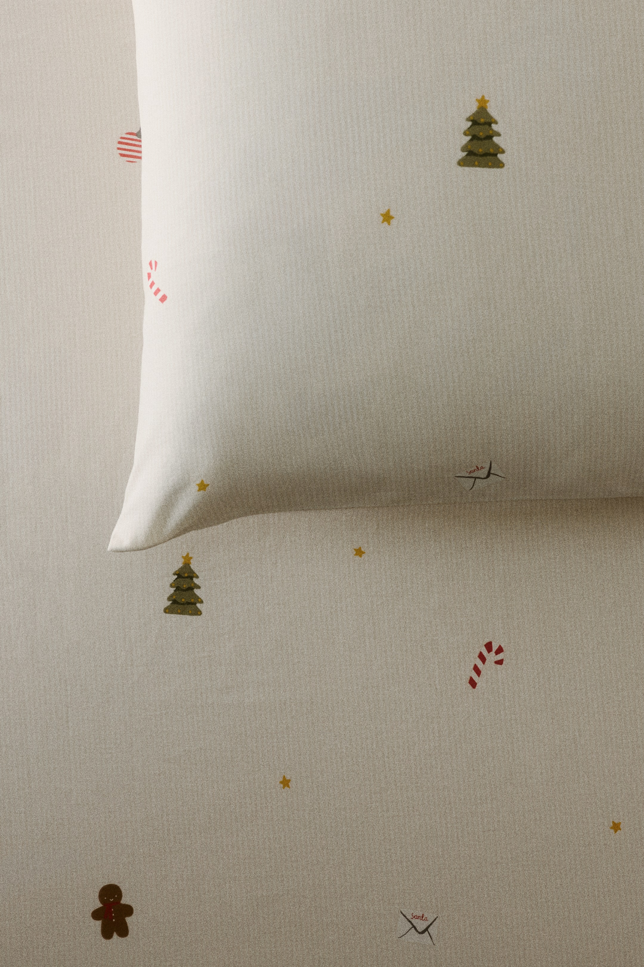 Ver imagen más grande: Sábana bajera de algodón con estampado - Blanco/Árbol de Navidad - HOME | H&M ES 1