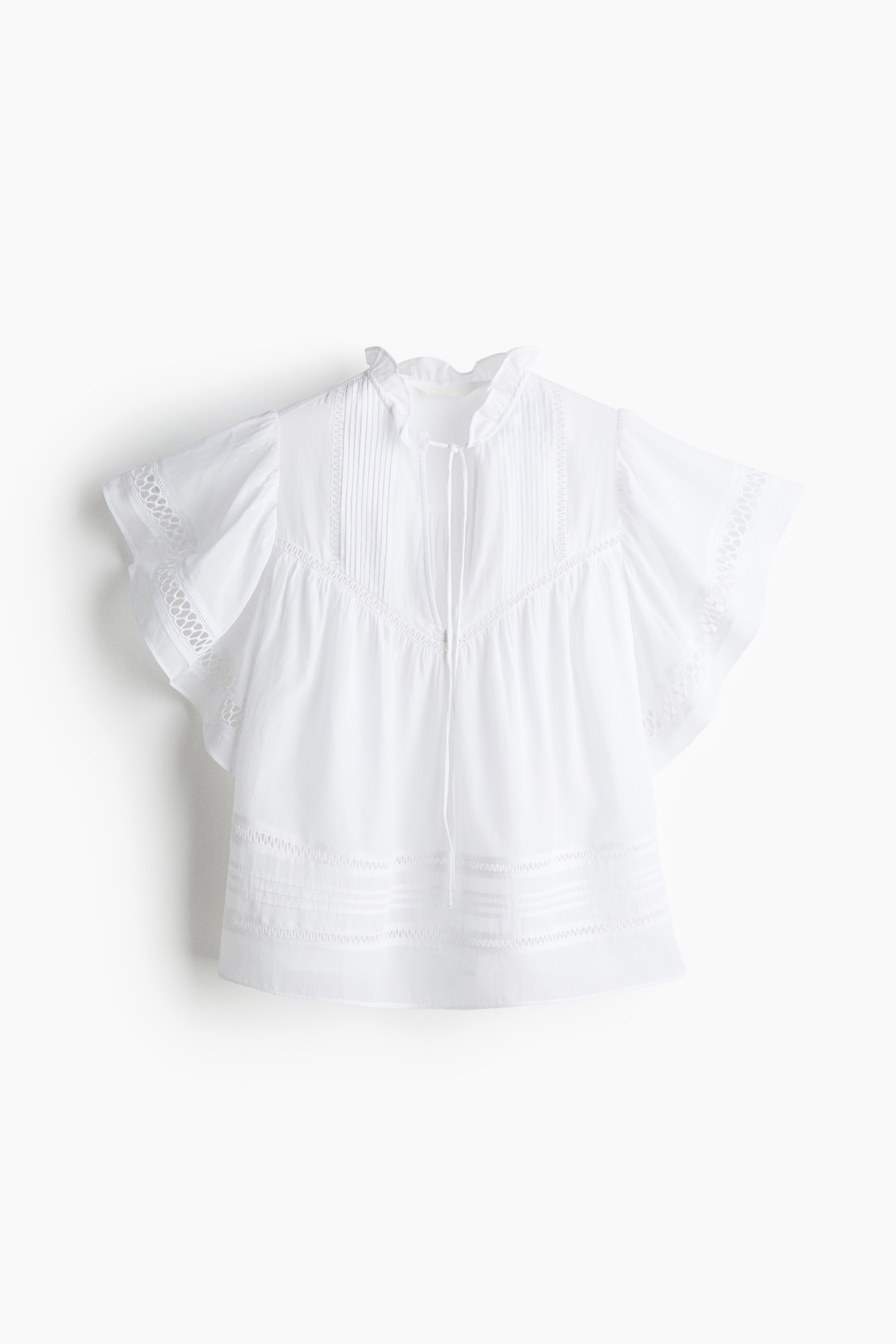 領口綁帶女衫 - 白色