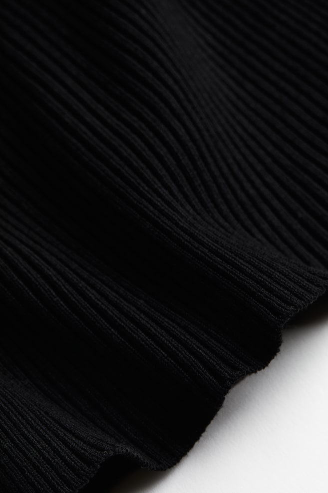 Ribbed tube dress - Black/Cream/Black striped - 3