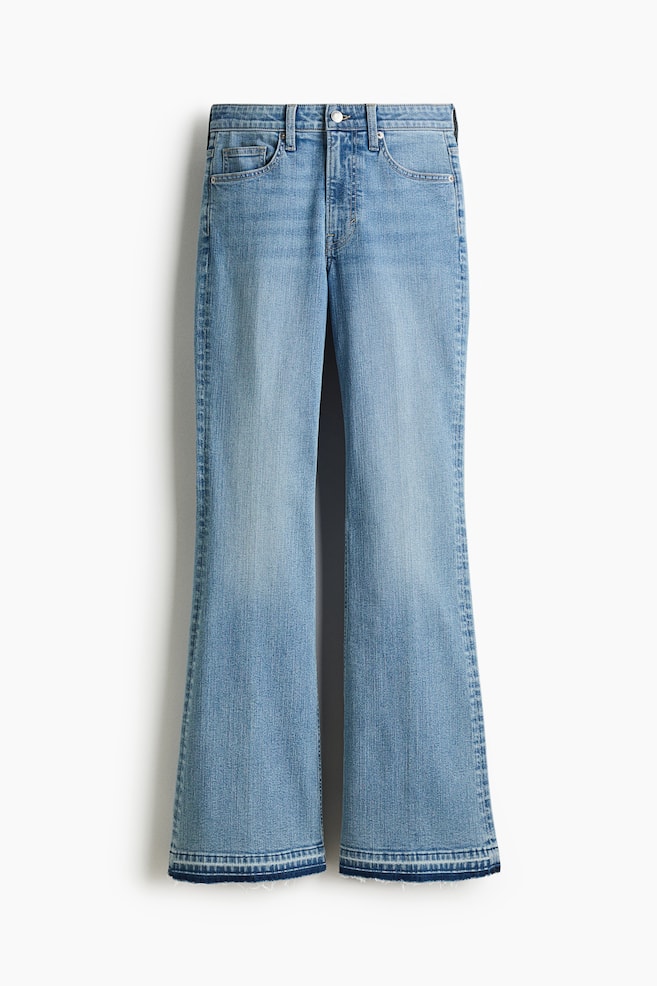 Jean évasé taille haute - Bleu denim/Blanc/Bleu denim/Bleu denim clair/Bleu denim/Gris foncé/Bleu denim foncé/Bleu denim/Bleu denim clair/Bleu denim foncé/Bleu denim - 1