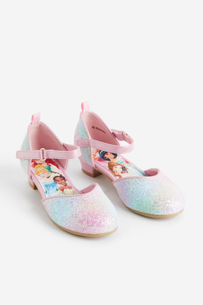 Glitzernde Schuhe - Rosa/Disney-Prinzessinnen/Silberfarben/Eiskönigin - 1