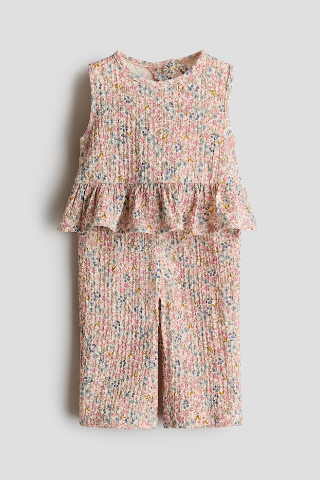 2-Piece Top and Pants Set - Light pink/floral/Light pink/hearts - 1