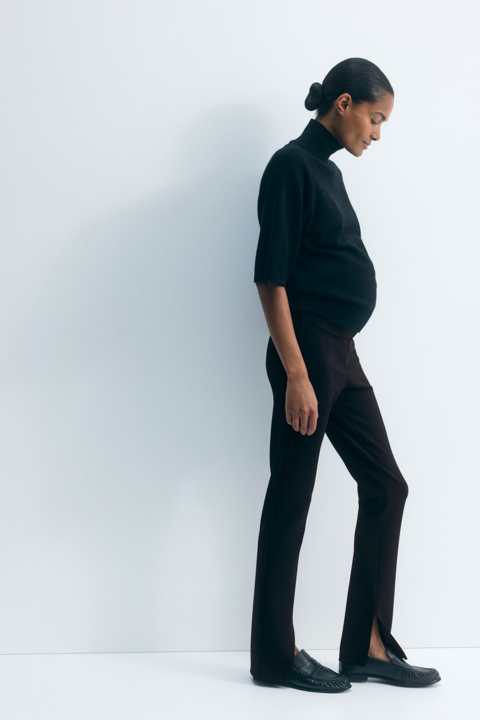 Женские брюки H&M Mama Ponte, цвет: Чёрный — фото 4