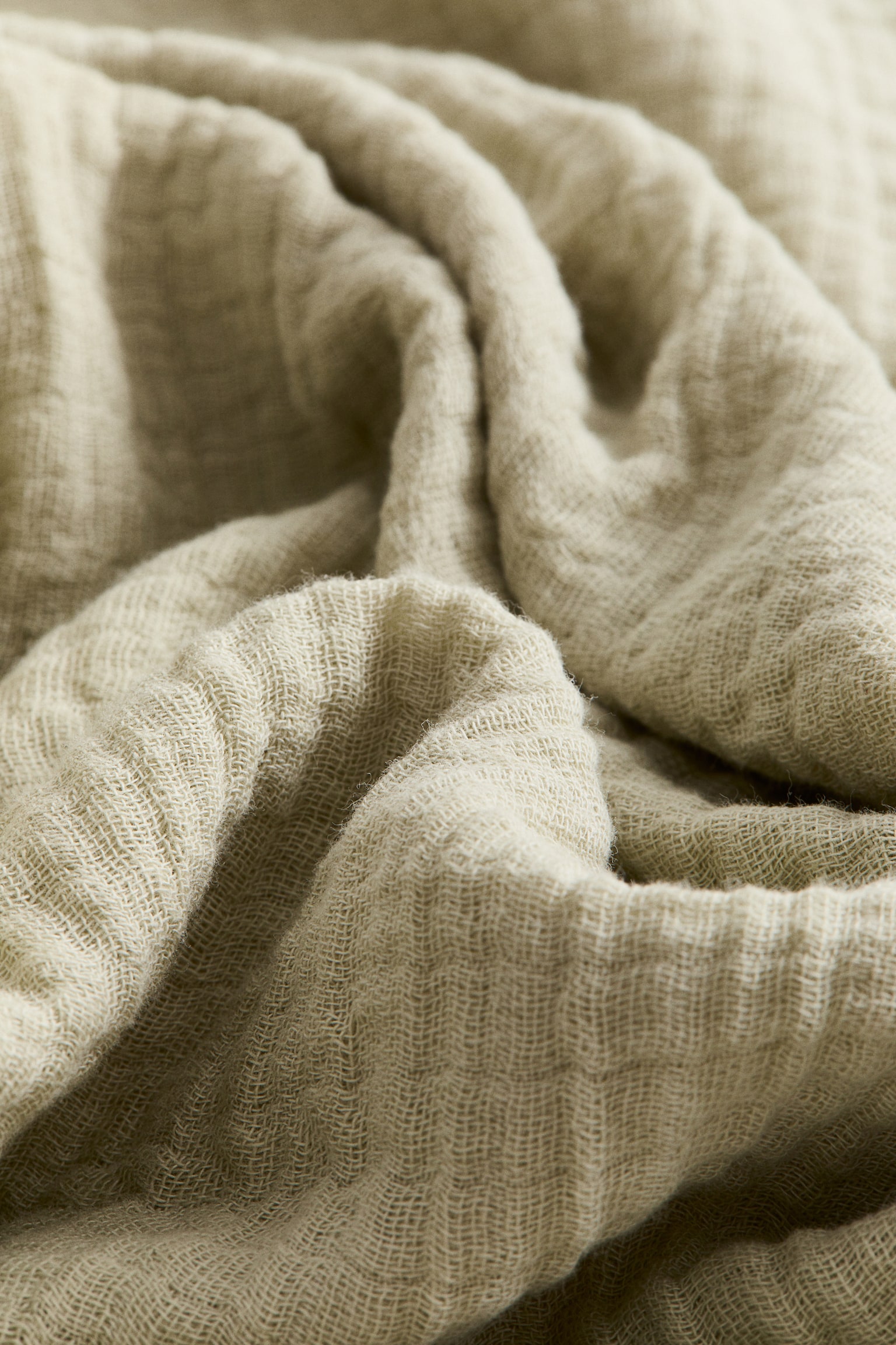 Cotton muslin baby blanket - Sage green/Light pink/Light beige/White - 4