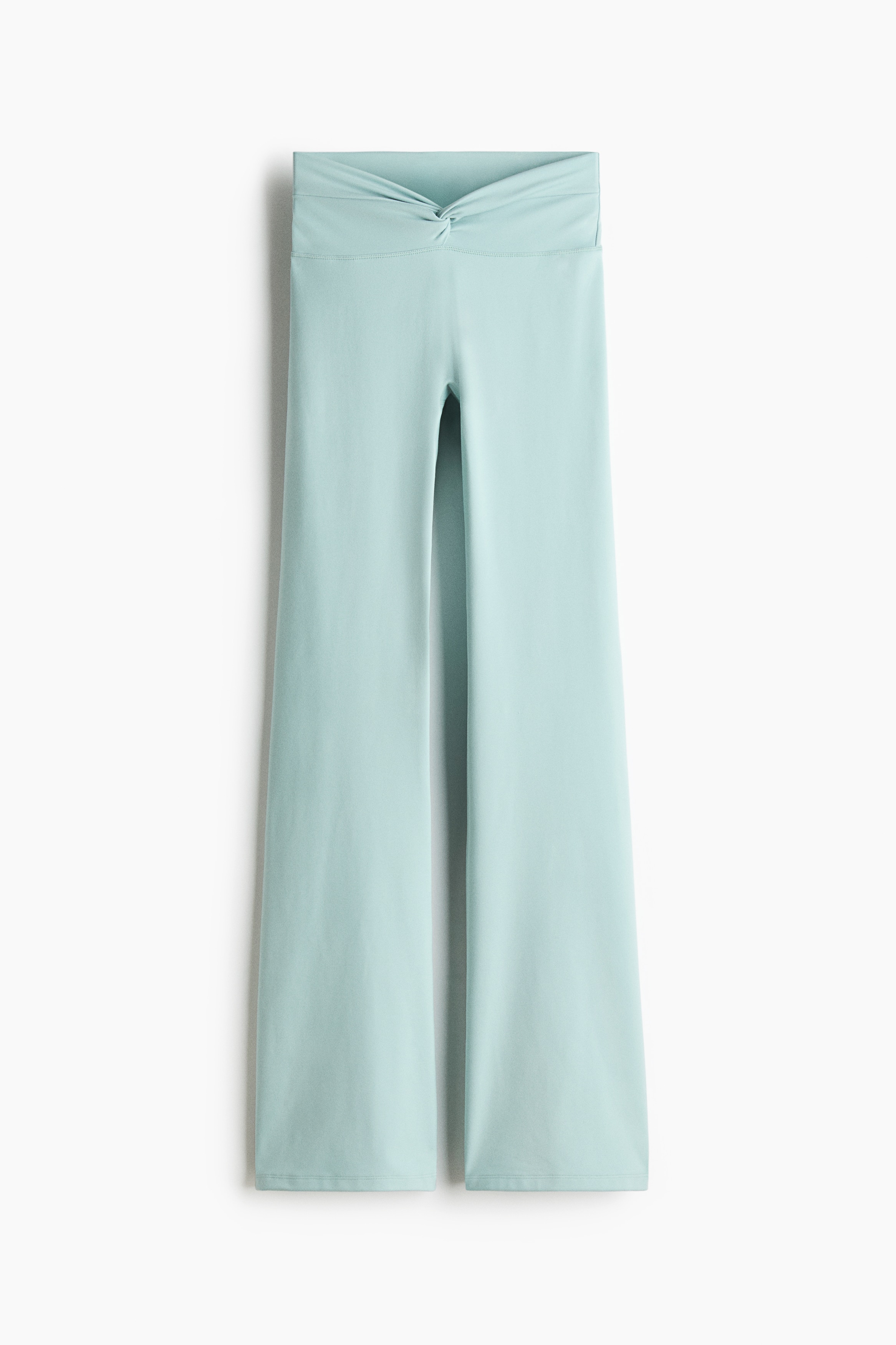 Flared Yoga Leggings with SoftMove™ - Amazonite blue/Light truffle/Black