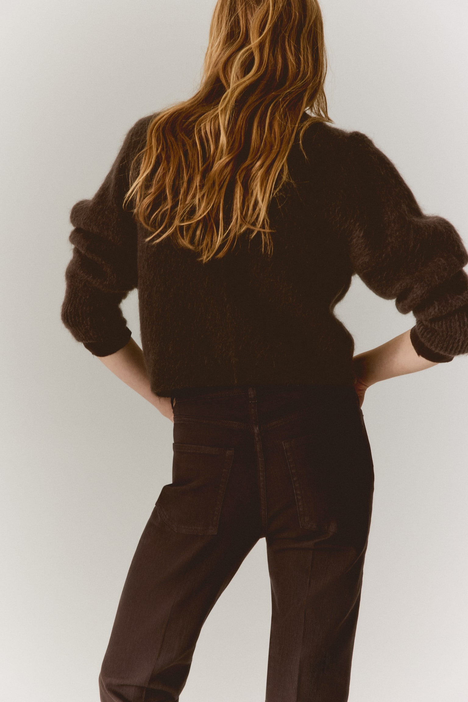 Bootcut High Jeans - Marron foncé/Denim blue - 5