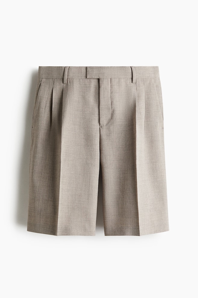 Loose-Fit Tailored Shorts - Dark beige - 1