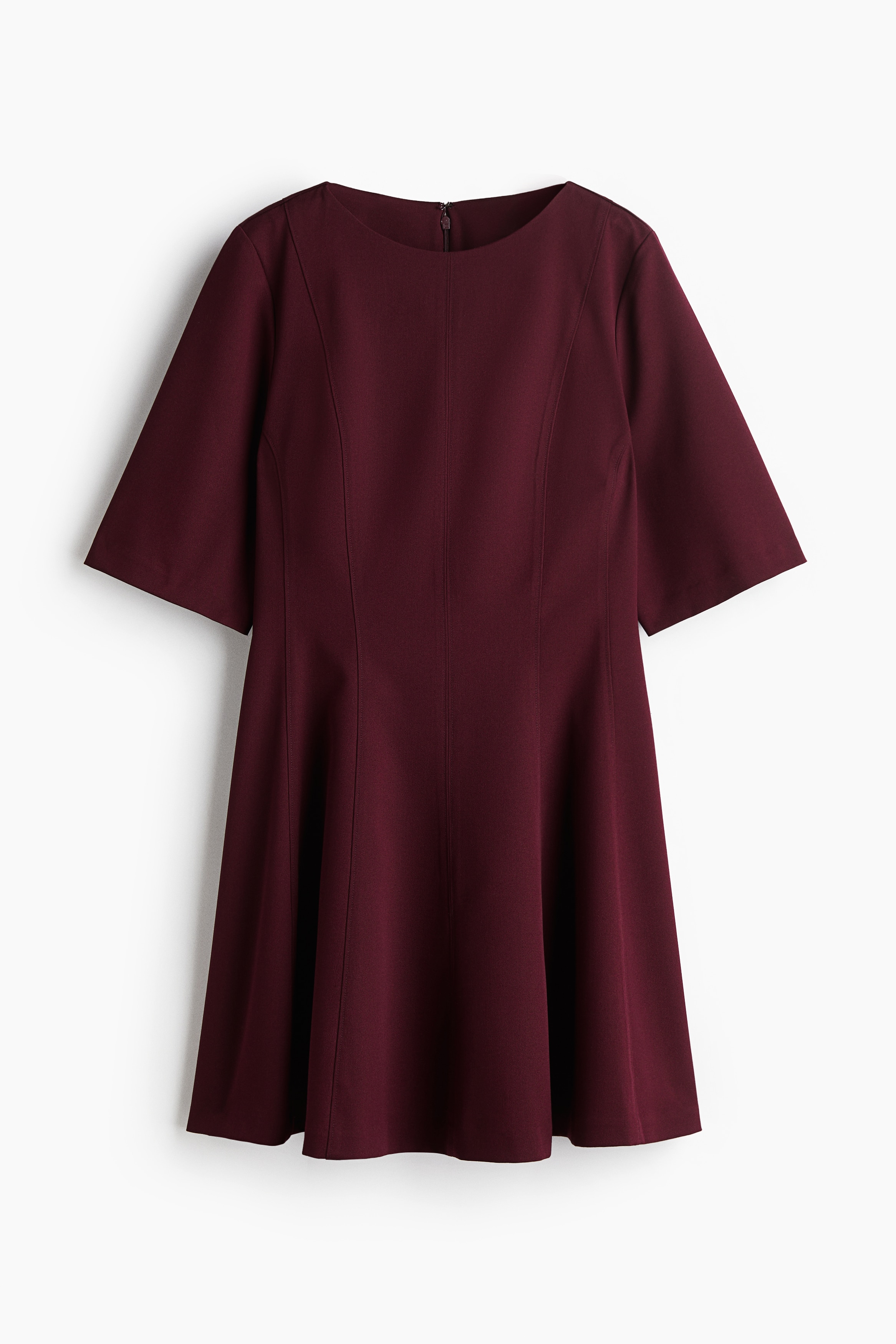 Waisted Twill Dress - Burgundy/Dark beige/Black/Black/Check/Dark beige/Leopard print
