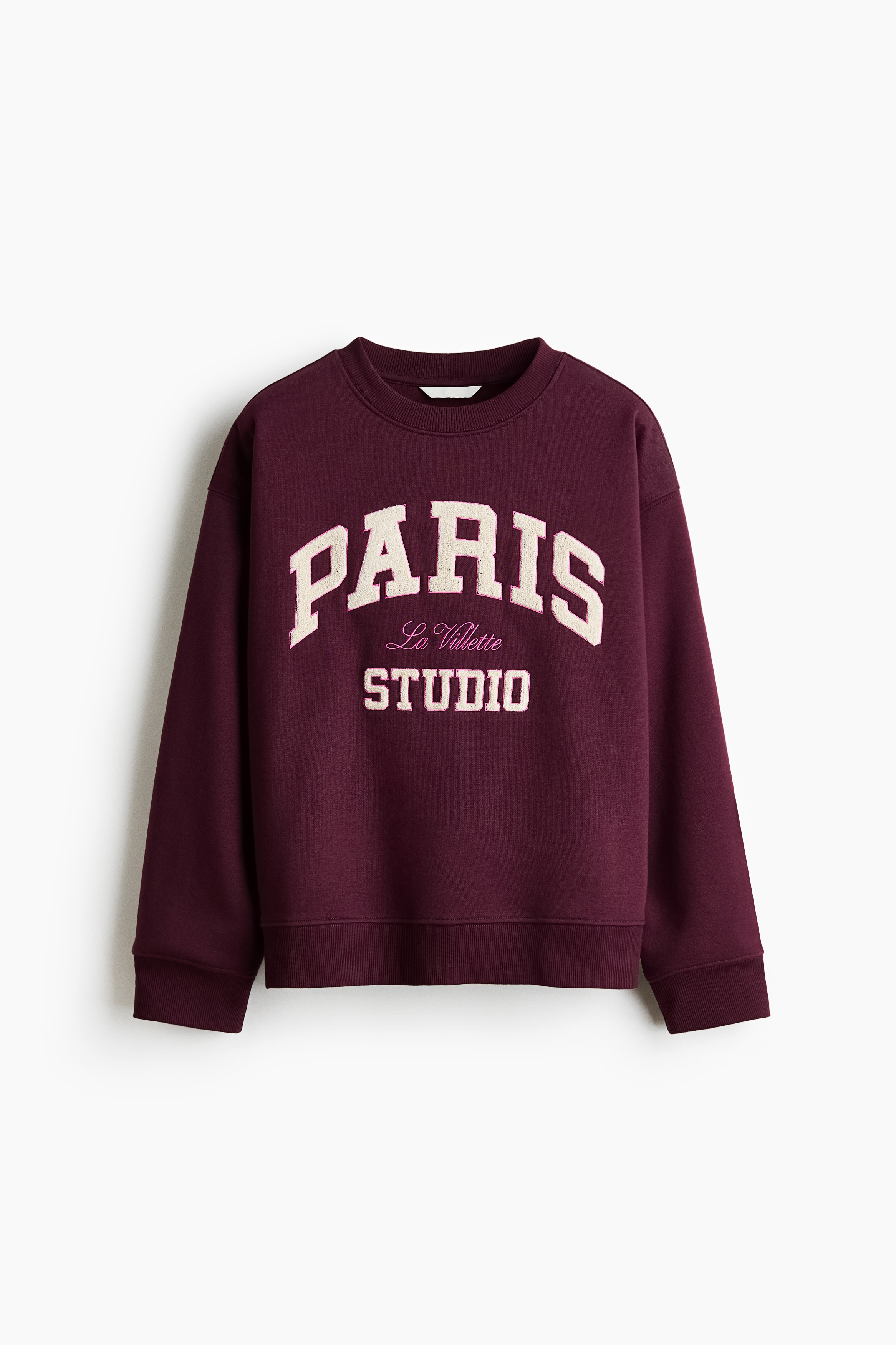 Motif-detail sweatshirt - Dark plum purple/Paris/Peach pink/Haute Marais/Mustard yellow/Archives