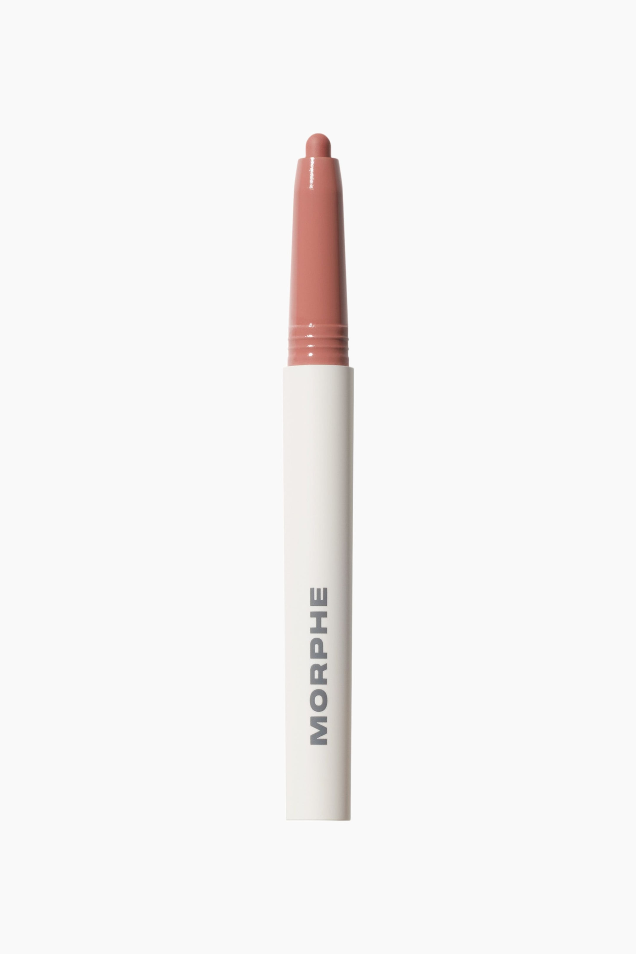 Visa större bild: Sculptwear Signature Lip Pencil står upprätt och visar upp en matt vit cylindrisk hylsa med vertikal grå varumärkesprofilering. Den rundade spetsen i dammrosa färg skjuter ut från en matchande rosa plastkrage.