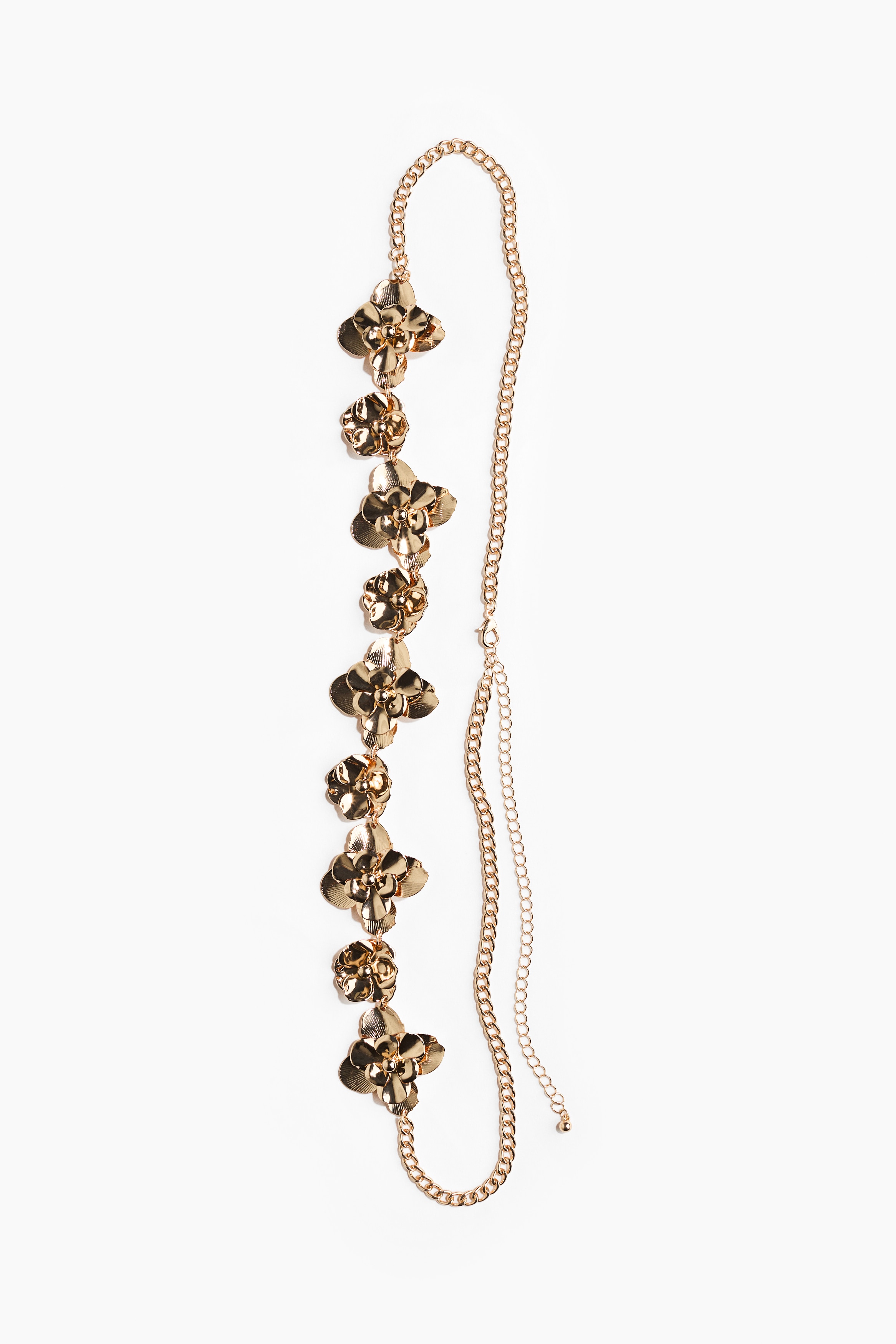 Flower-detail waist chain - Gold-coloured