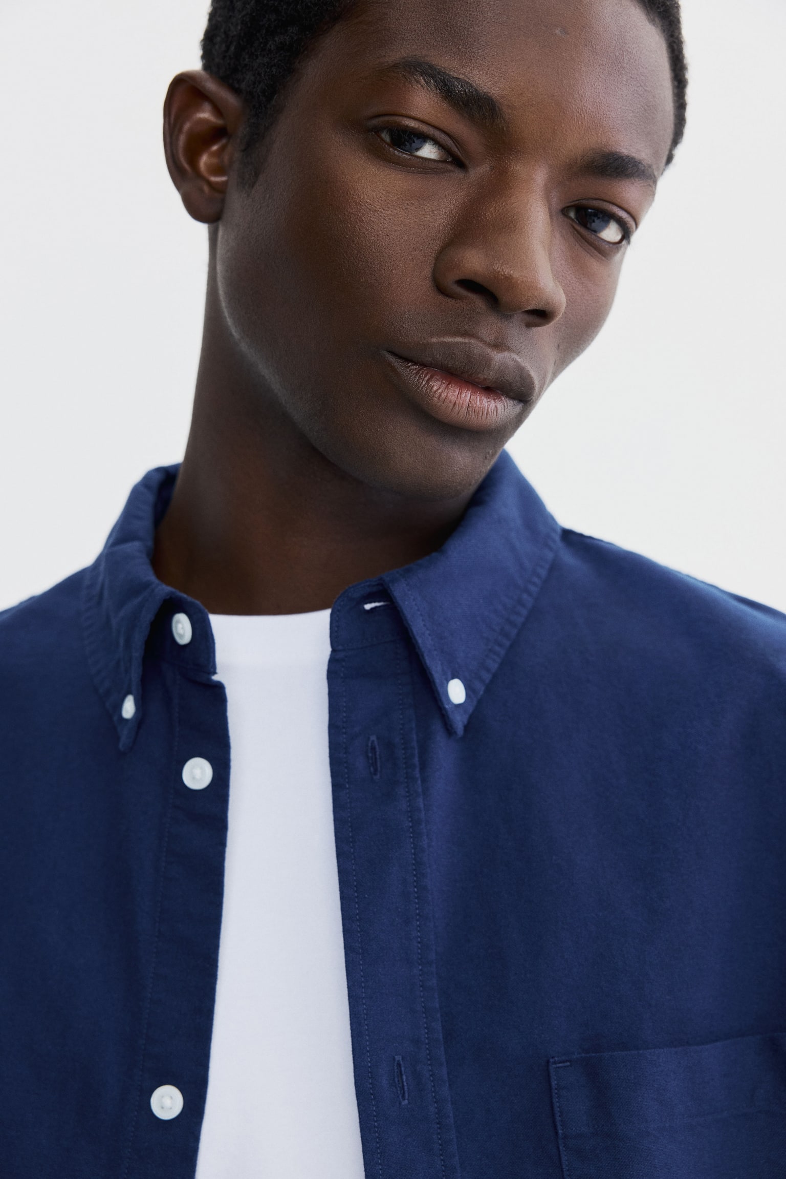 Relaxed Fit Oxford shirt - Dark blue/Green/Striped/White/Red - 5