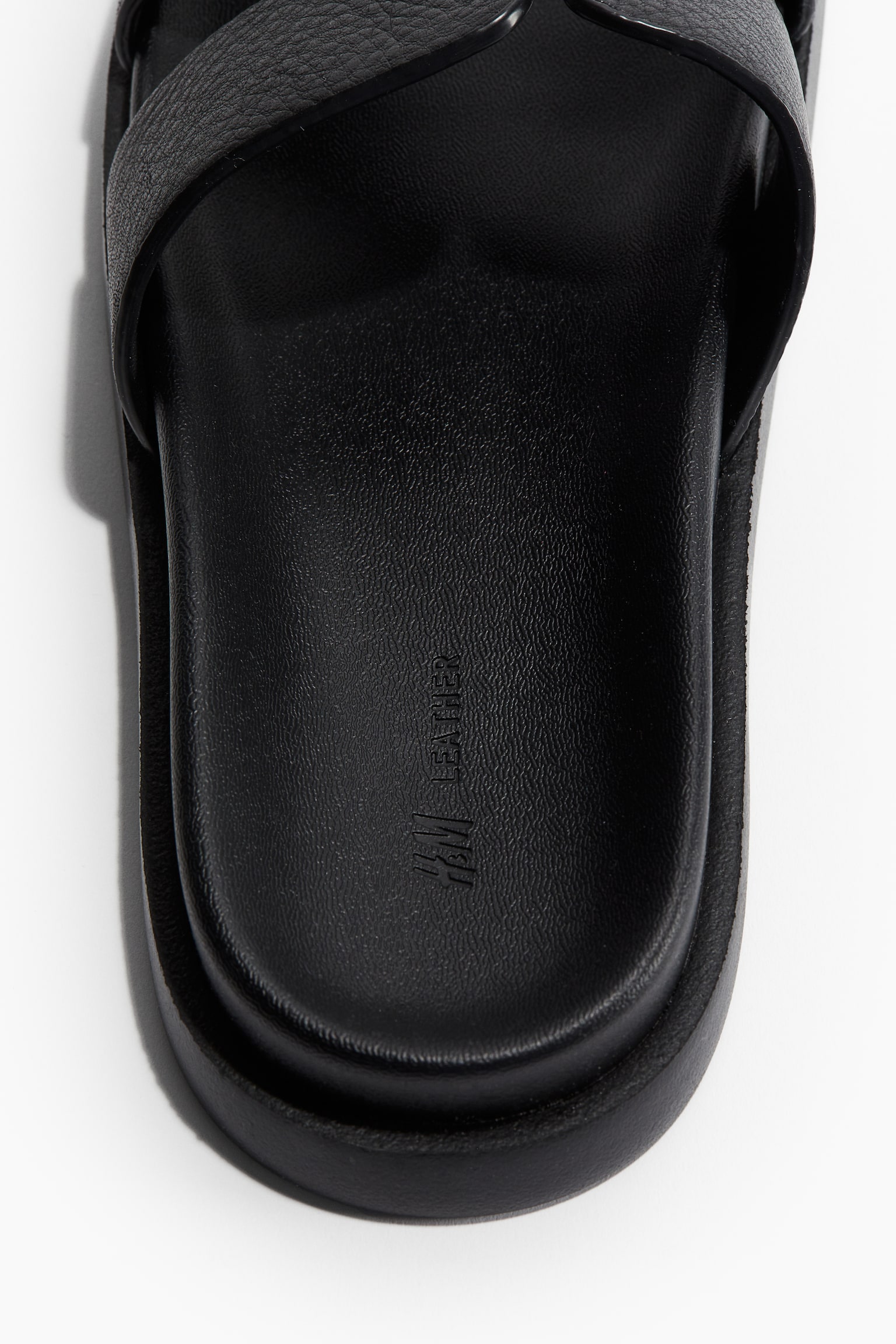 Leather Slides - Black/Dark brown - 2