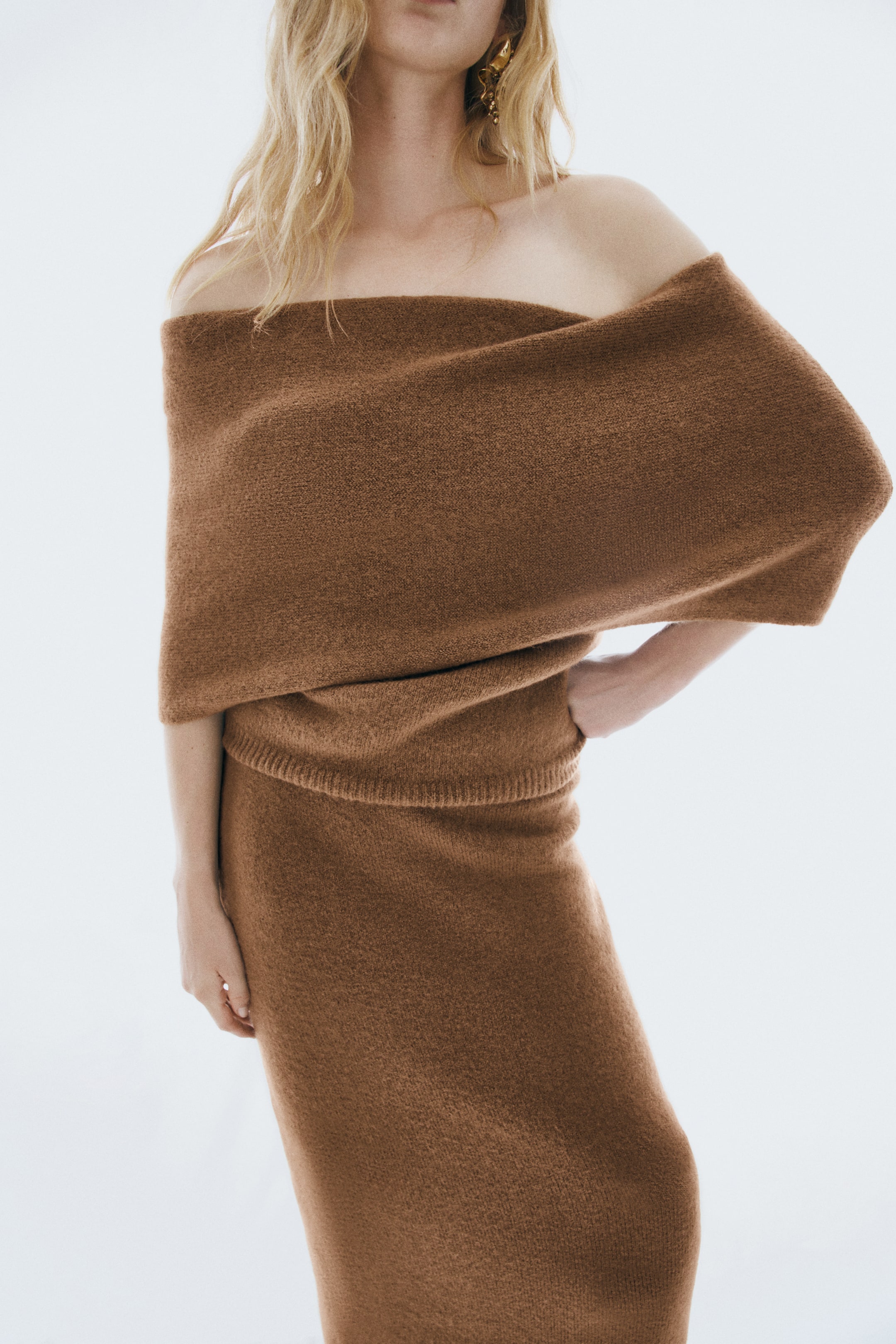 View larger image: Fine-knit one-shoulder top - Dark beige - Ladies | H&M IE 2