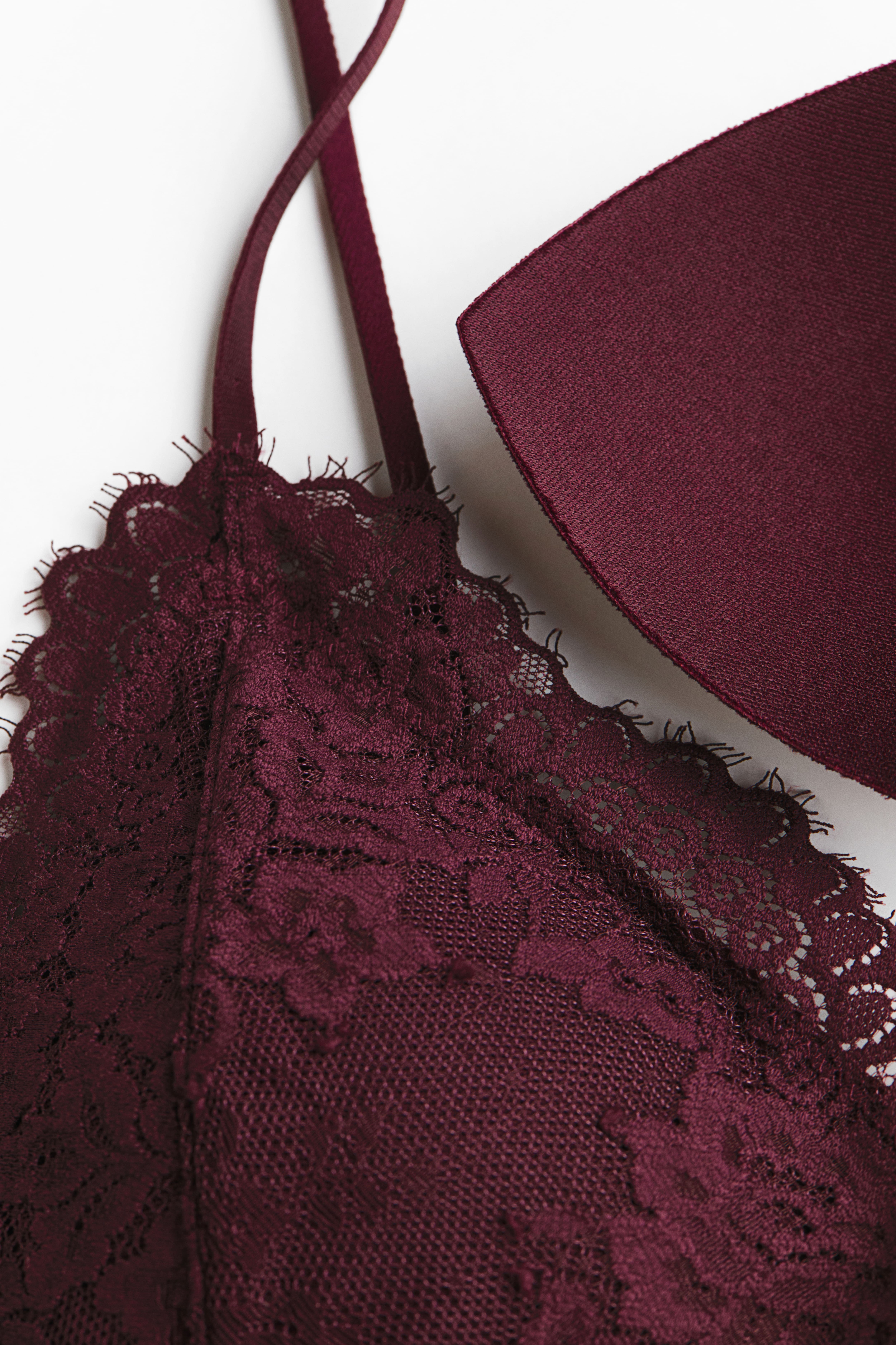Padded-Cup Lace Thong Bodysuit