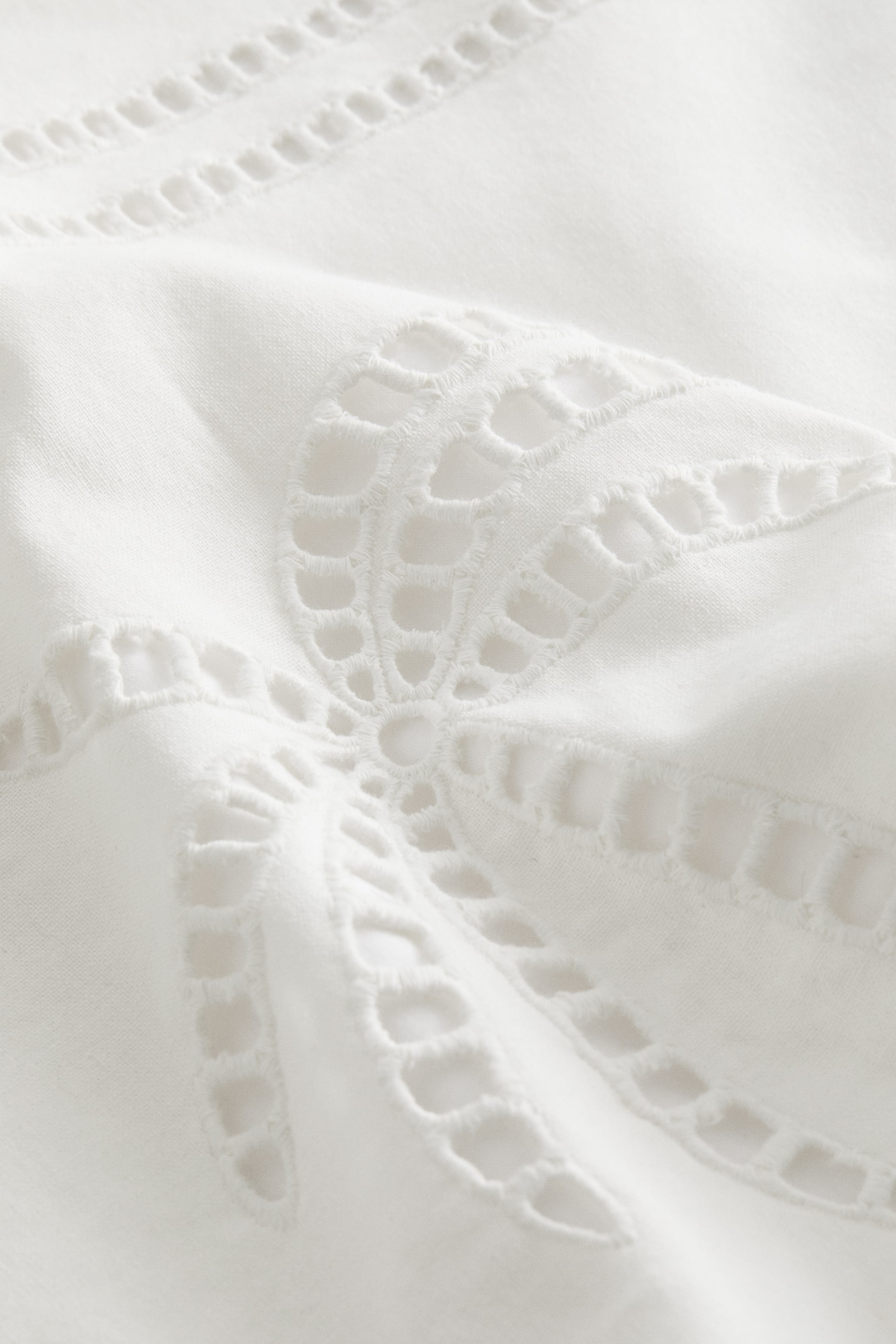 Eyelet-Embroidered Cushion Cover