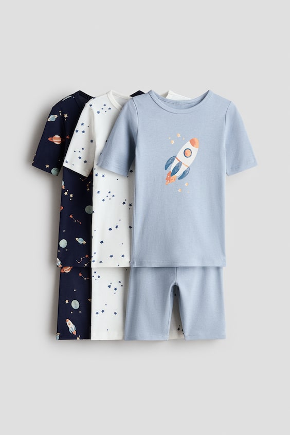 Детская хлопковая пижама H&M (комплект 3 шт.)