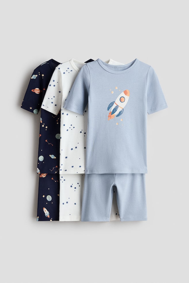 3-Pack Snug-Fit Cotton Pajamas - Navy blue/space - 1