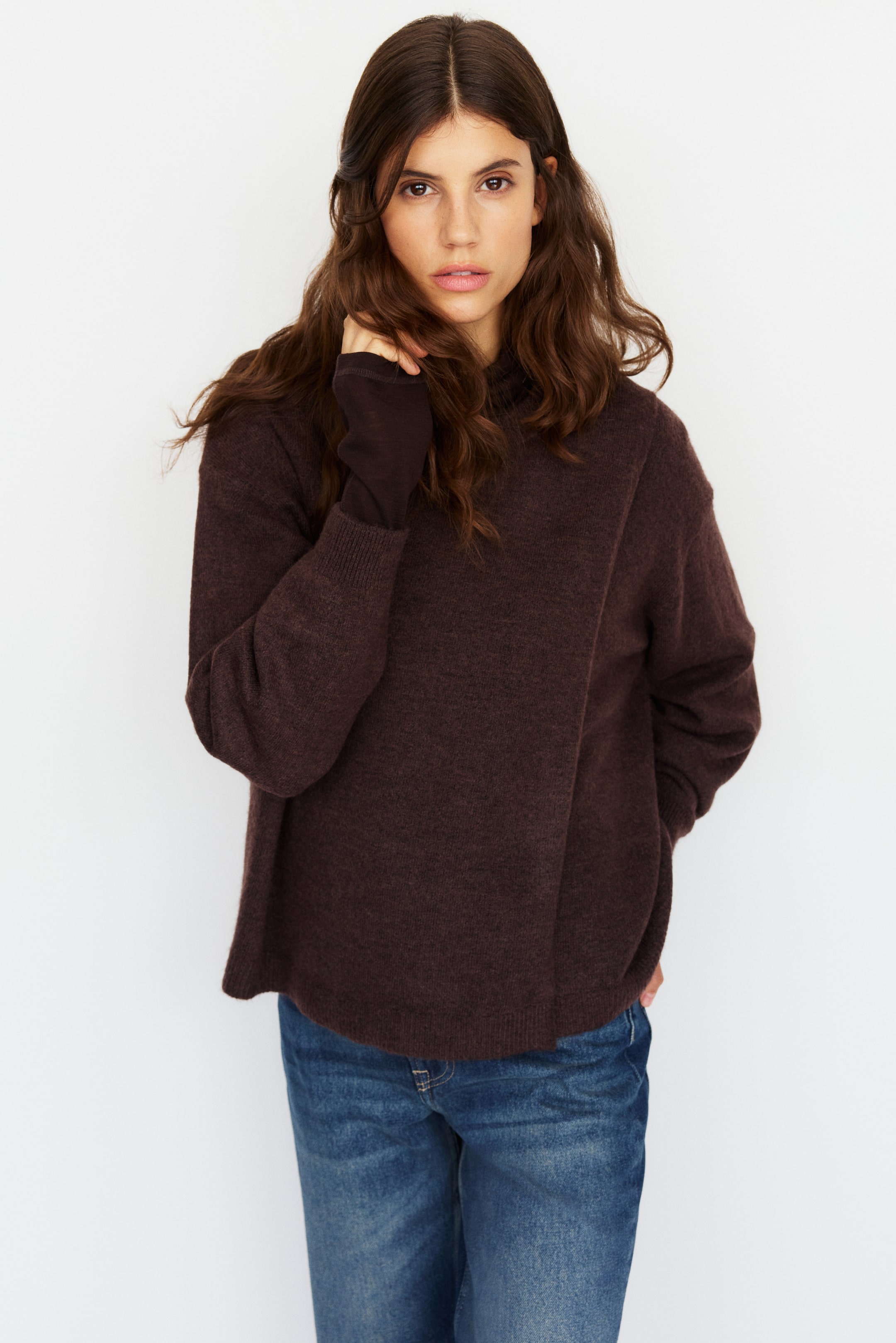 Grotere afbeelding bekijken: MAMA Before & After Voedingstrui - Donkerbruin - DAMES | H&M NL 4