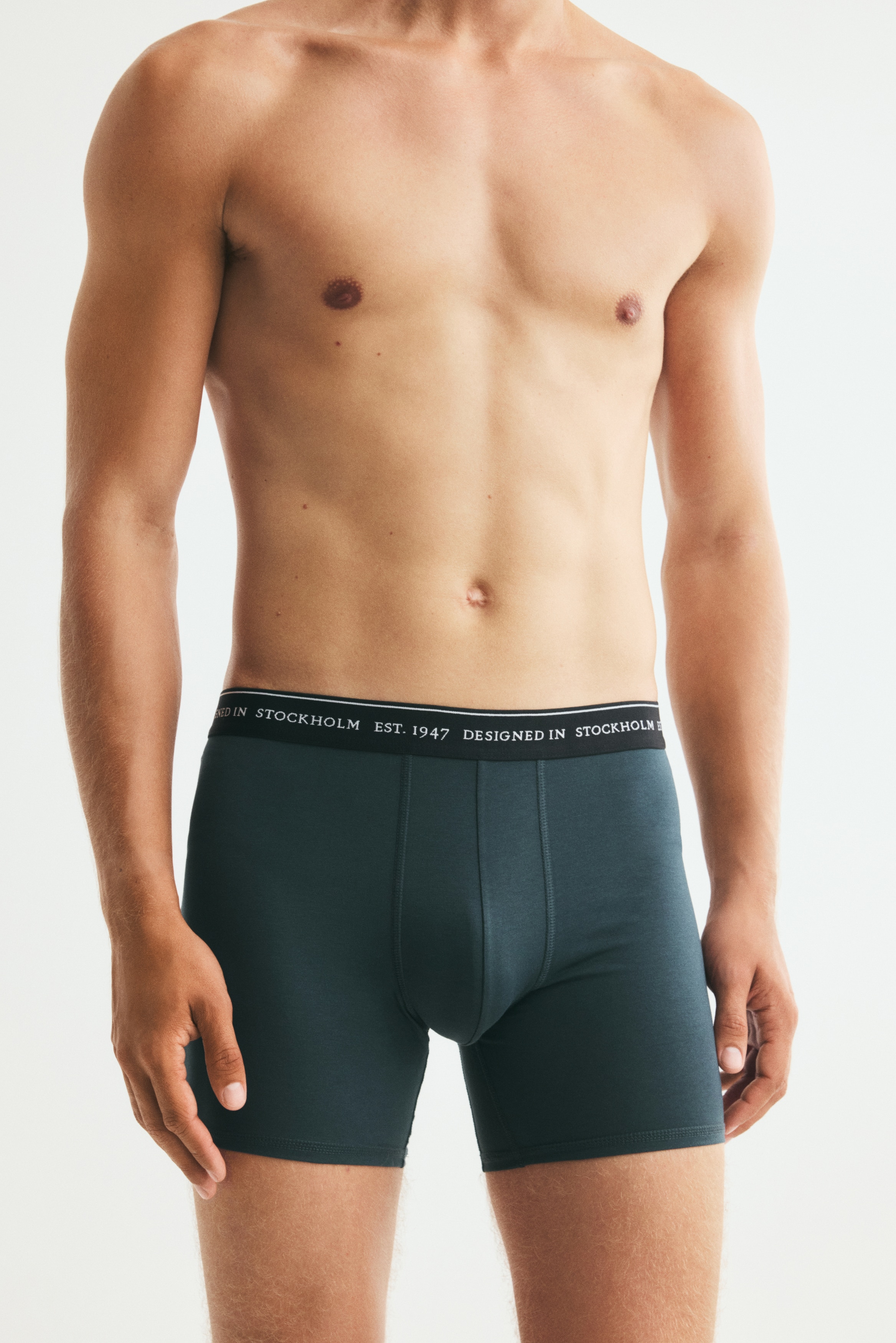 Pack de 3 calzoncillos trunk COOLMAX® - Negro/Turquesa oscuro/Turquesa/Negro