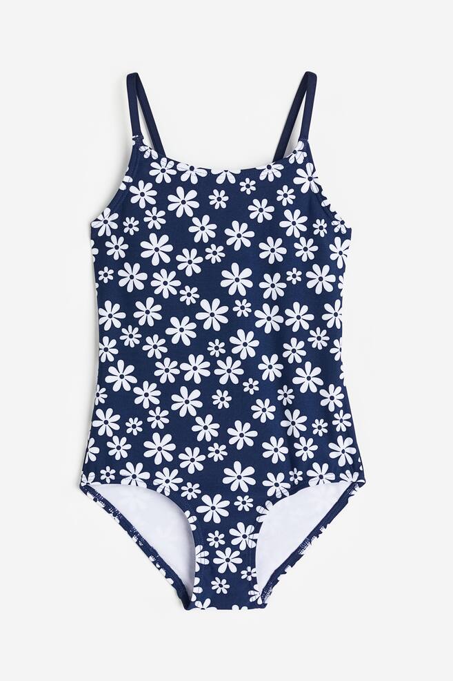 Patterned swimsuit - Navy blue/Floral/Mint green/Striped - 1