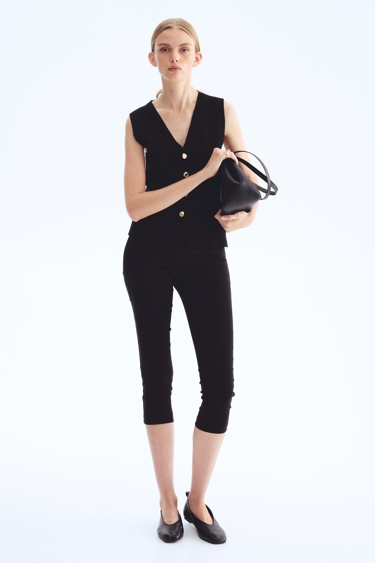 Bedene Oturan Yelek - Siyah/Krem - 3