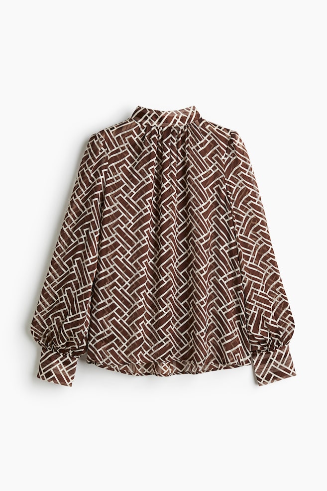 Stand-collar blouse - Brown/Patterned/Black/Patterned/Dark brown/Patterned/Khaki green/Paisley pattern/Cream/Patterned/Navy blue/Paisley pattern - 1