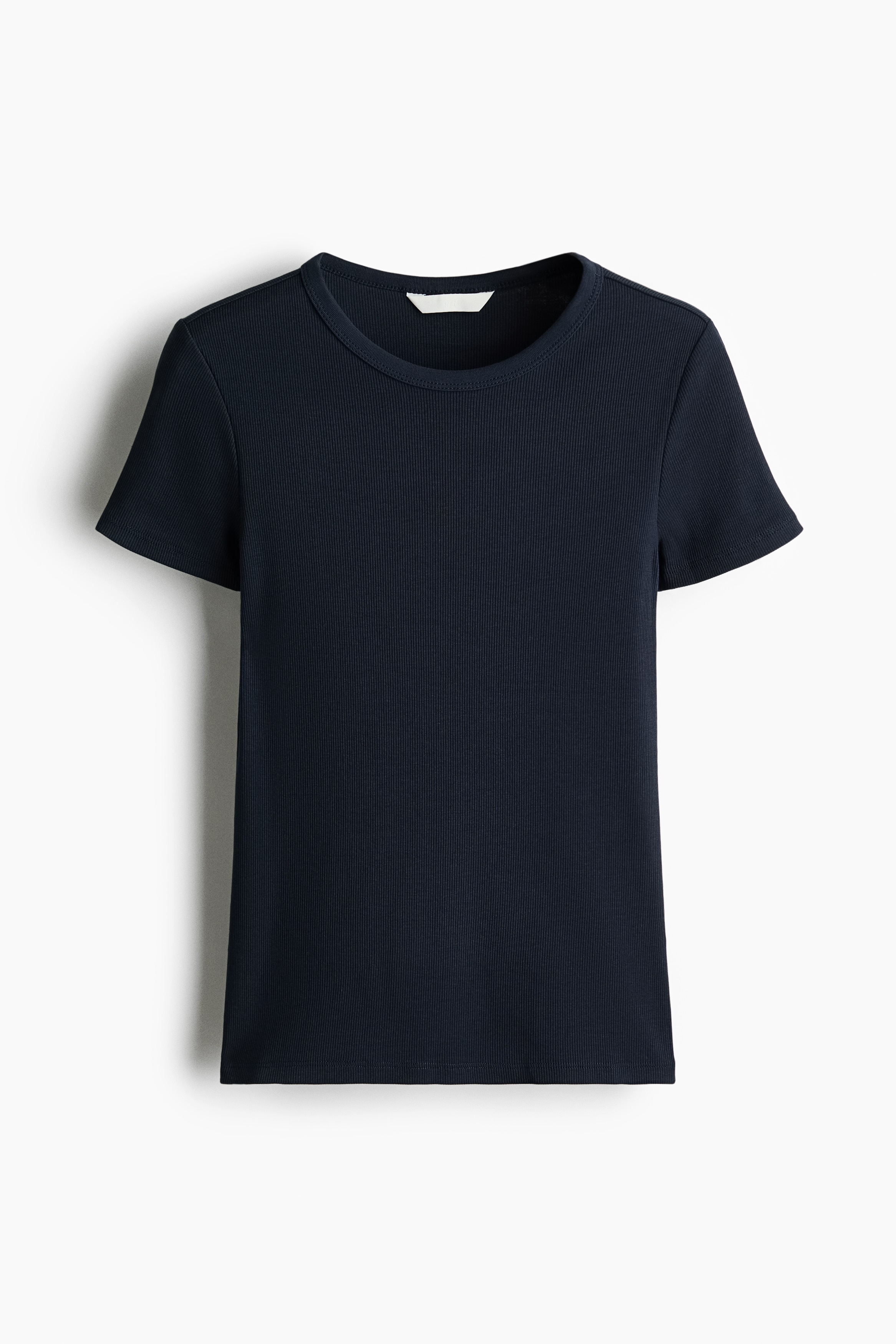 Ribbed T-Shirt - Navy blue/Light beige/Light dusty pink/Dark taupe/Dark red/Black/Blue/Light blue-gray/White/striped/White/Dark gray/Dark brown/Light yellow