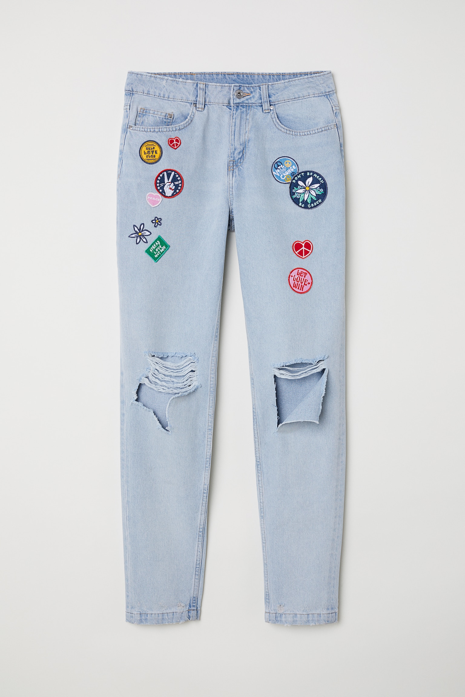 Boyfriend Slim Low Jeans - Světlý denim blue - 1