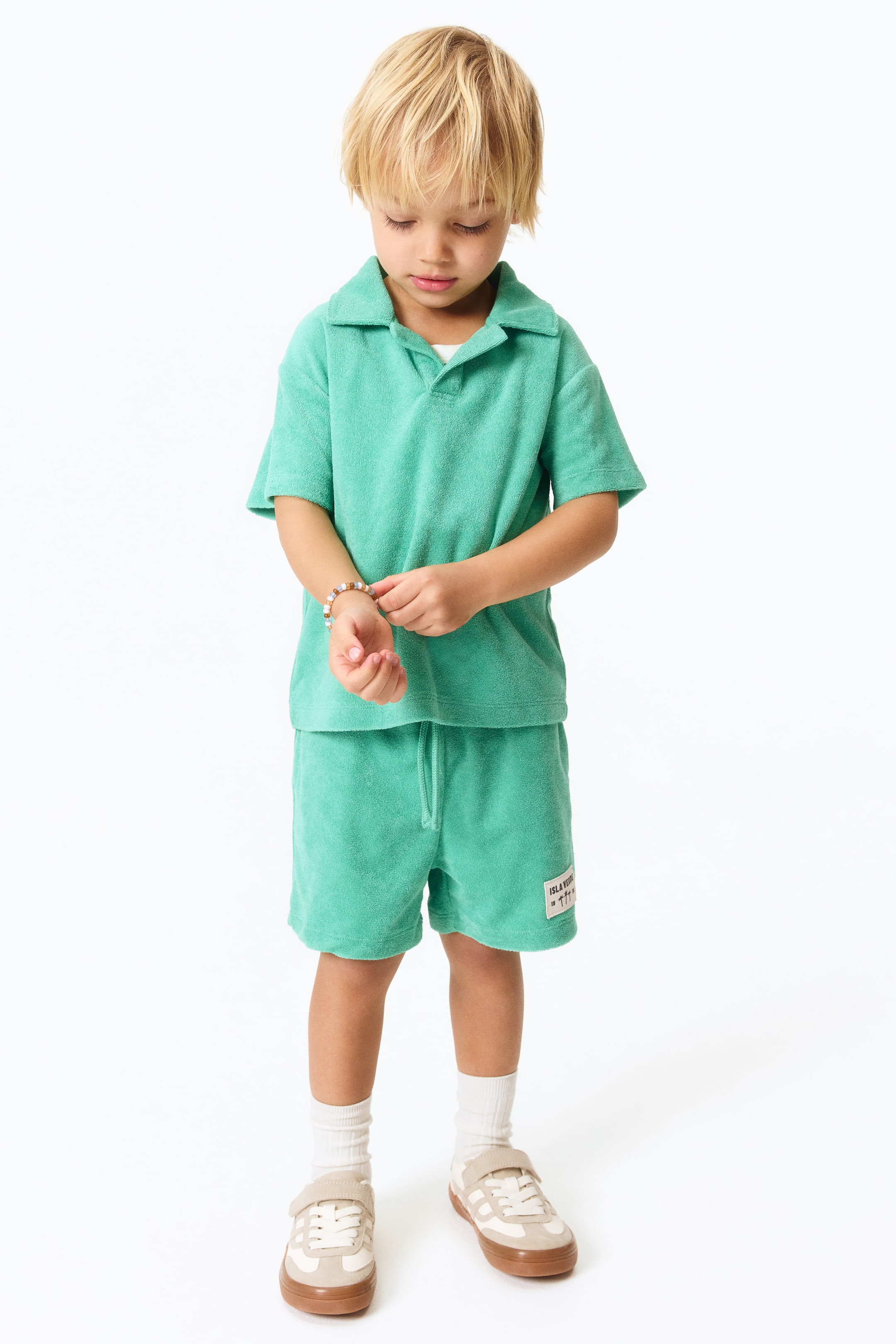 View larger image: 2-piece velour set - Bright green - Kids | H&M 1