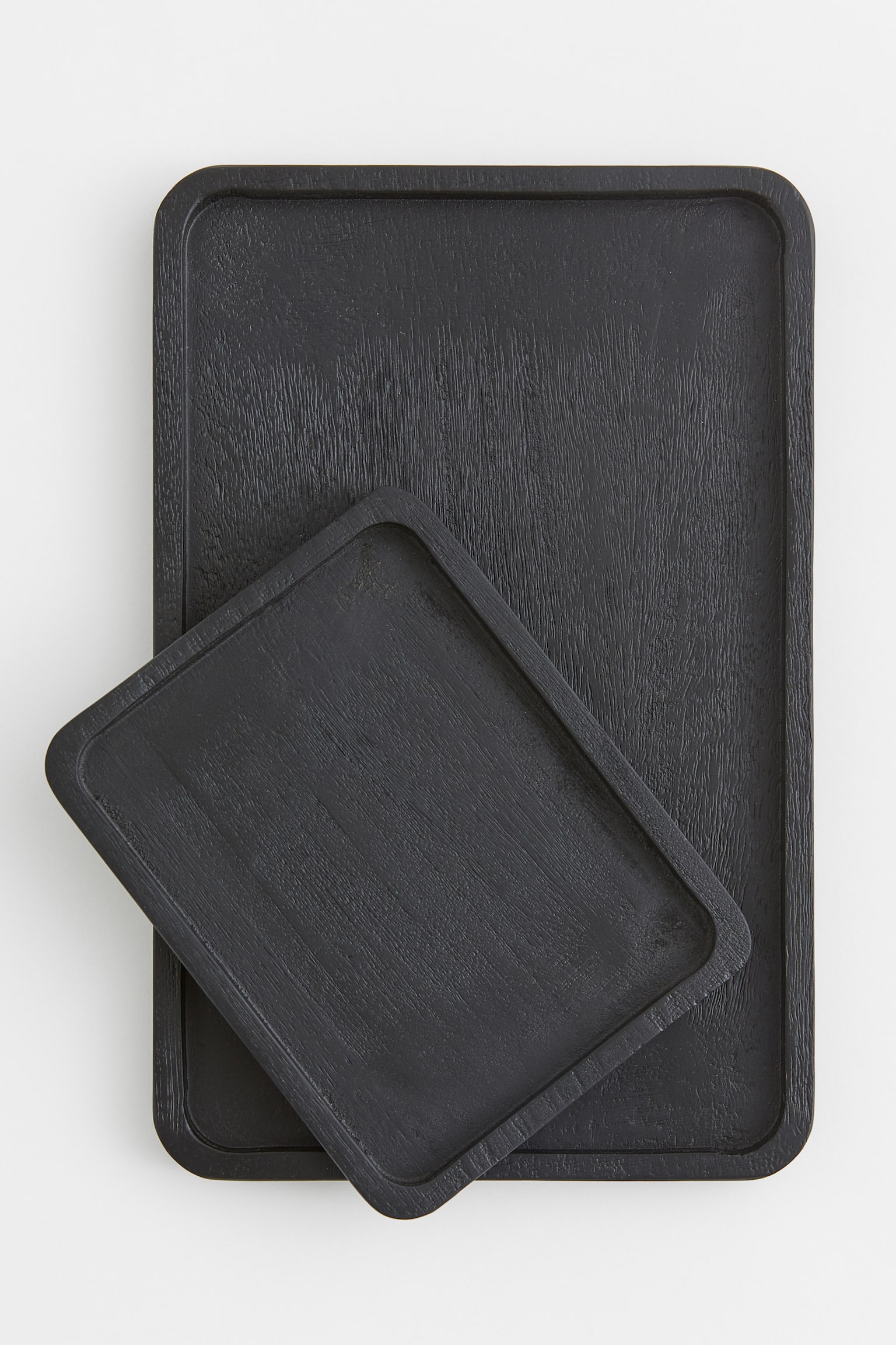 Wooden tray - Black/Wood/Acacia wood - 3