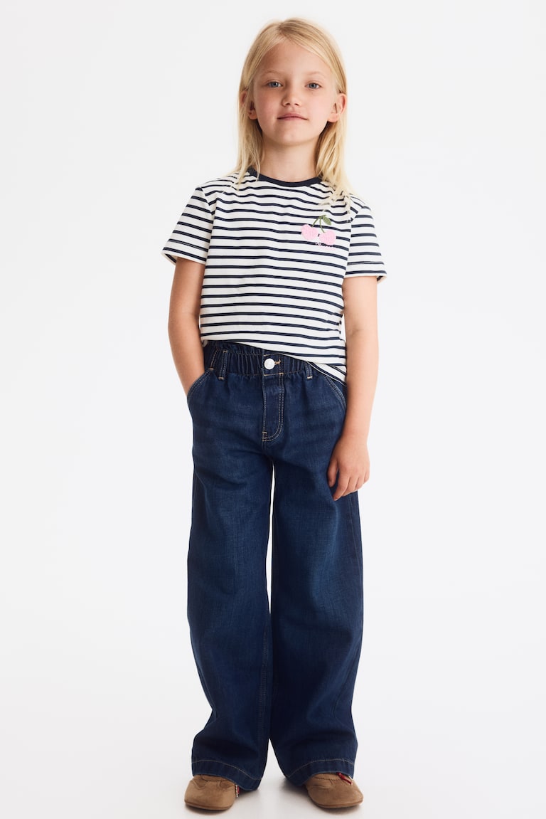 Wide Leg Farmerke s nabranim strukom